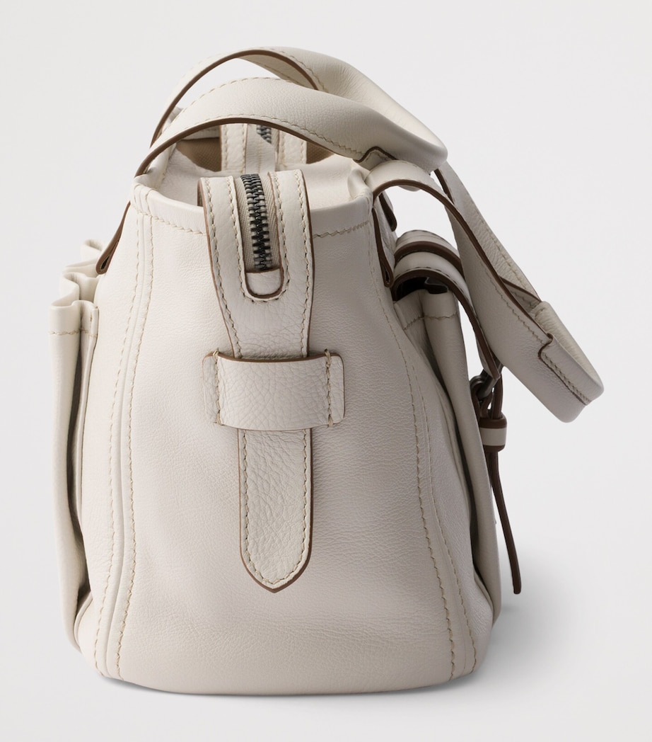 Prada Medium Leather Route Tote Bag Neutral Image 7