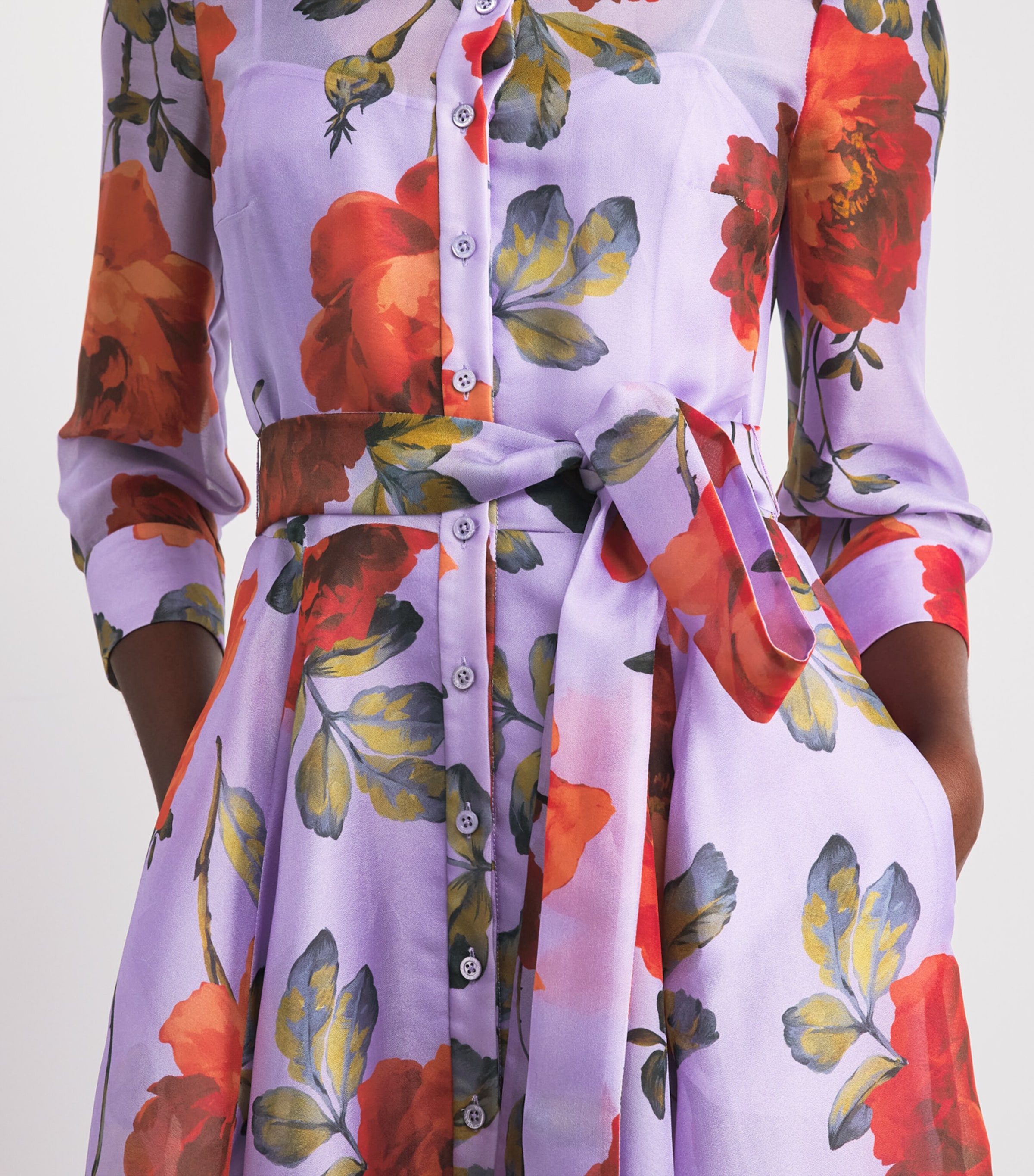 Carolina Herrera Womens Silk Floral Gown Violeta Multi Image 5