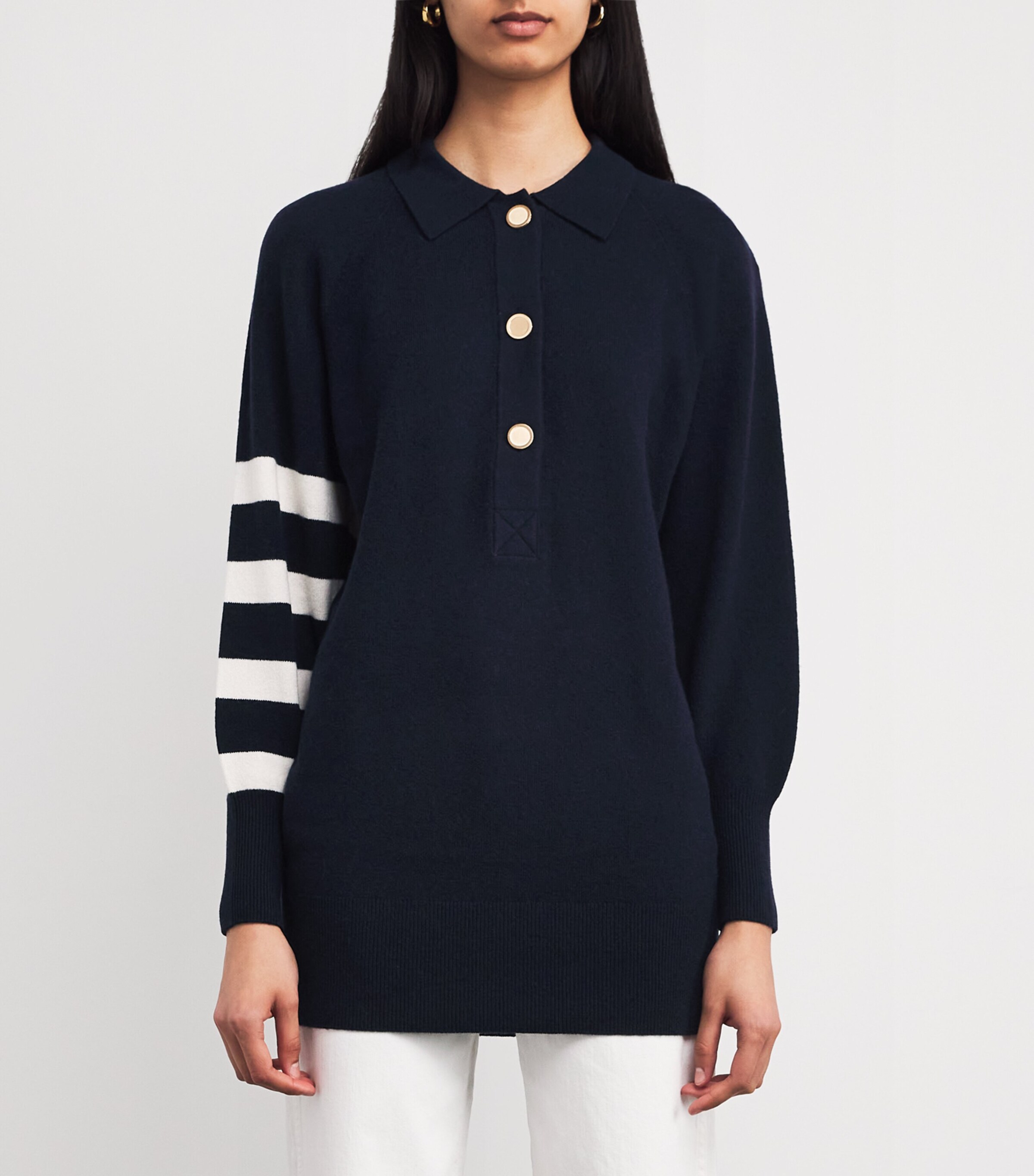 Wool-Blend Rugby Tunic Sweater NAVY MULTI Image 3