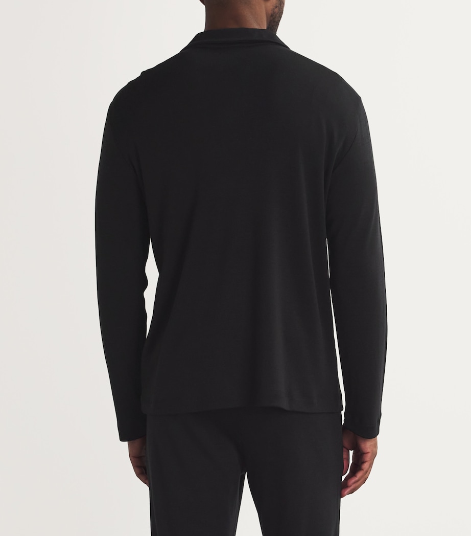 Wool-Blend Christian Polo Shirt 0018 BLACK Image 4