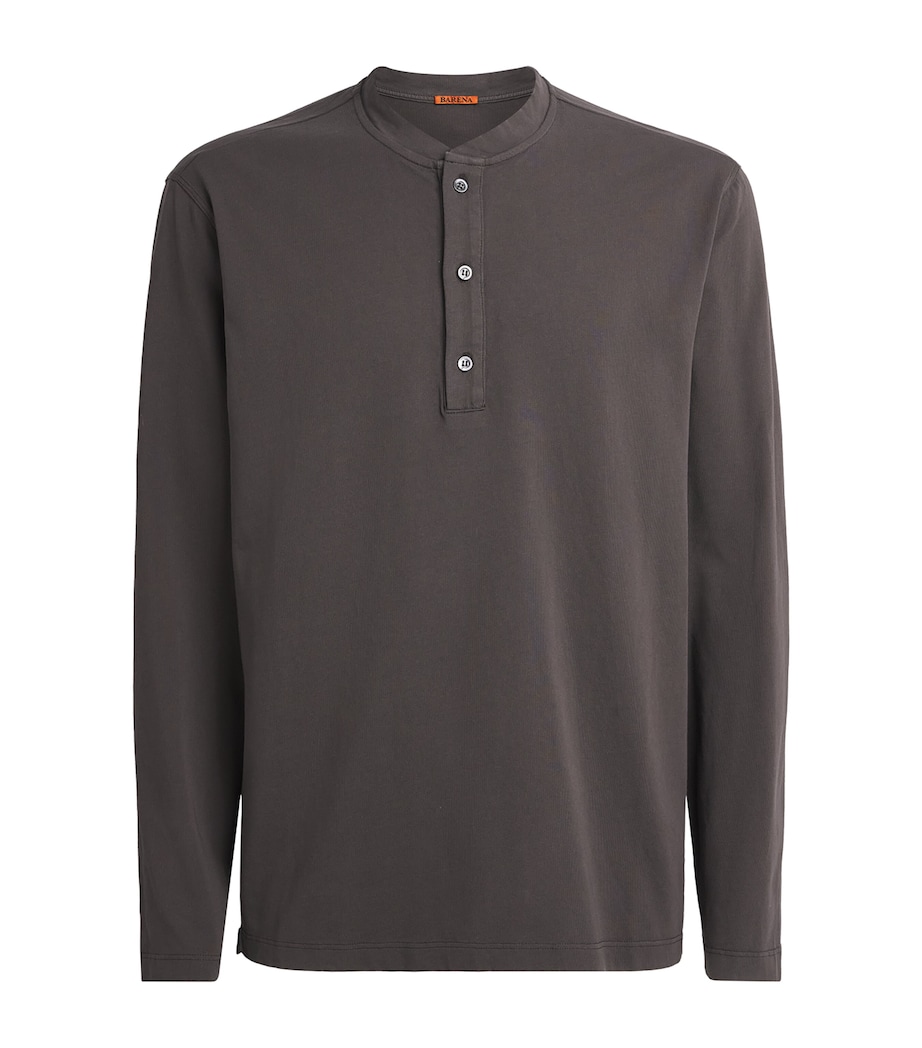 Barena Mens Cotton Jersey Henley Top Moro Image 1