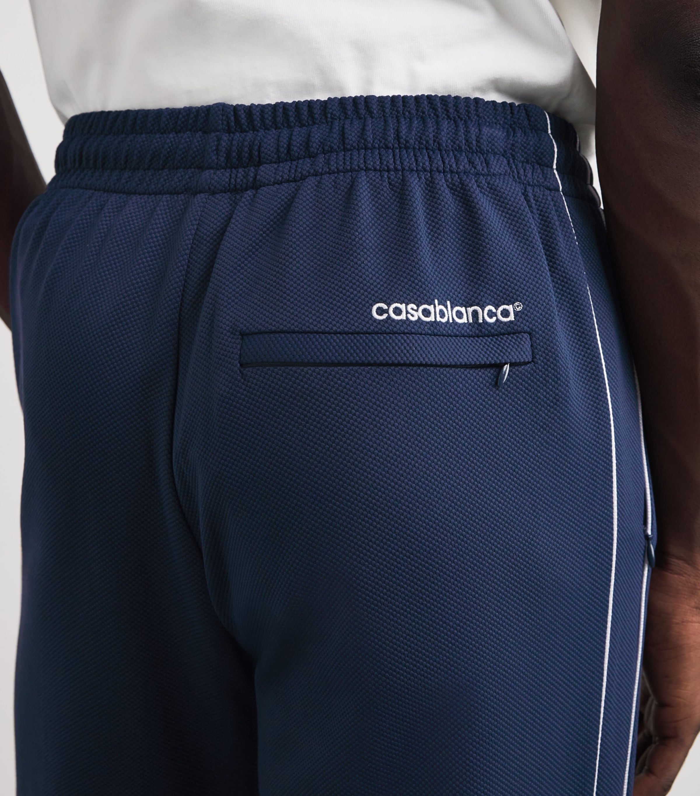 Piqué Track Pants NAVY Image 6