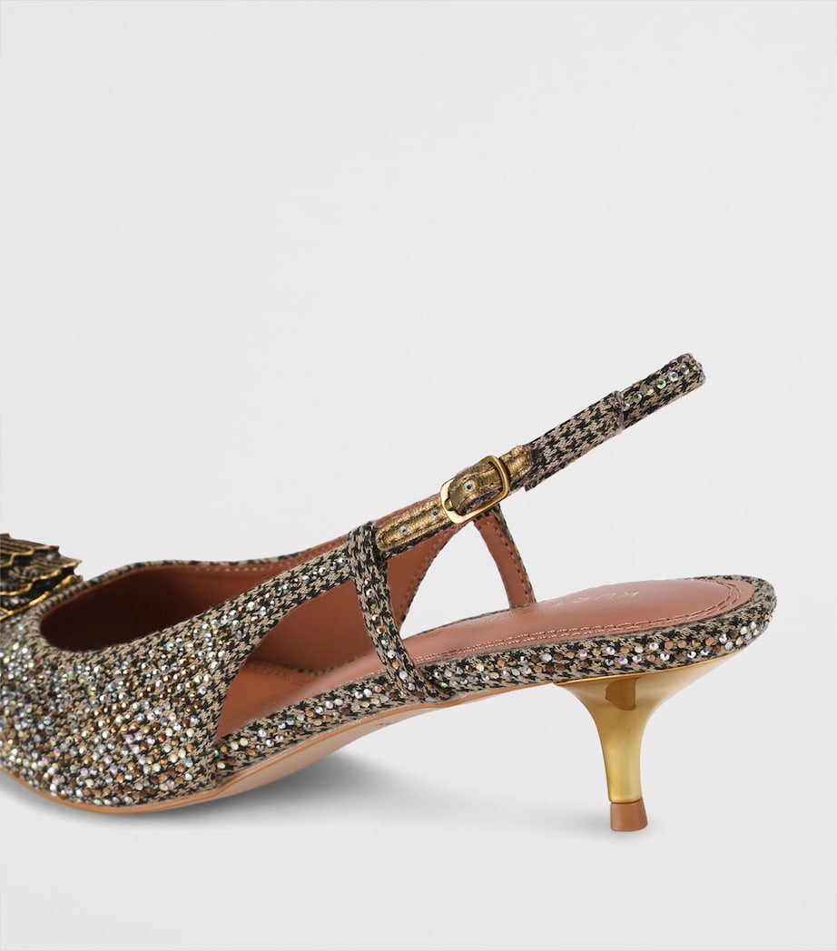 Kurt Geiger London Embellished Belsize Slingback Heels 40 Beige Comb Image 3