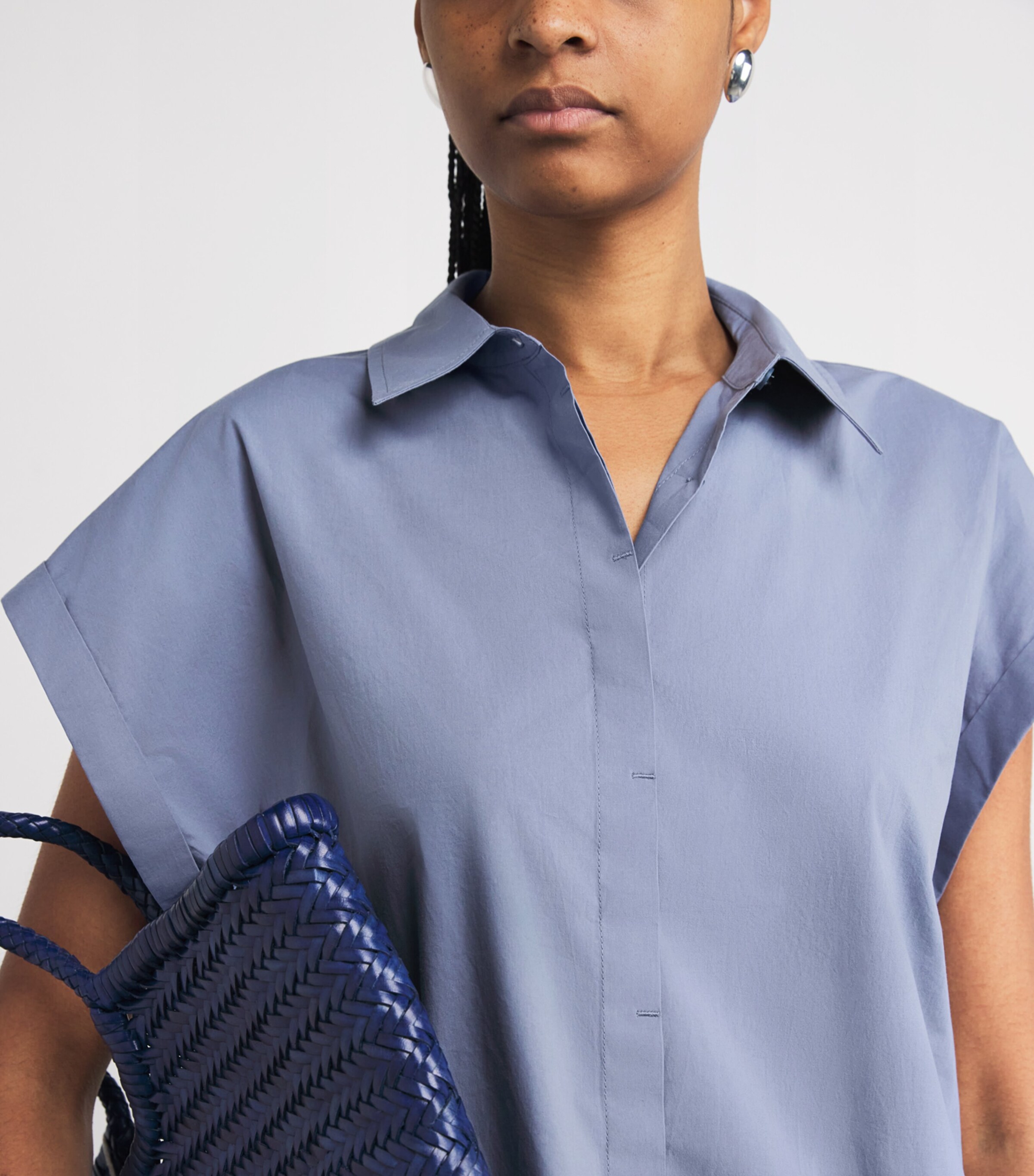 Matteau Womens Cotton Poplin Relaxed Shirt Steel/ste Image 6