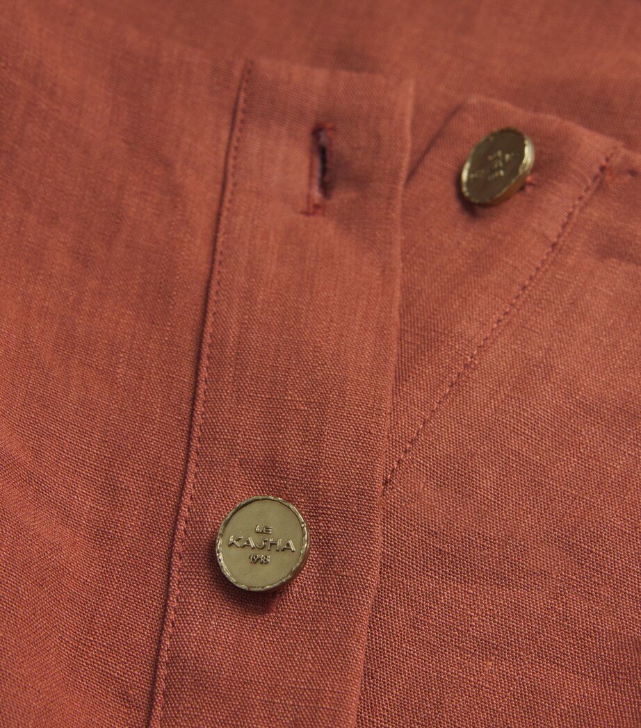 Linen Coin-Detail Tamra Crop Top HARISSA Image 5