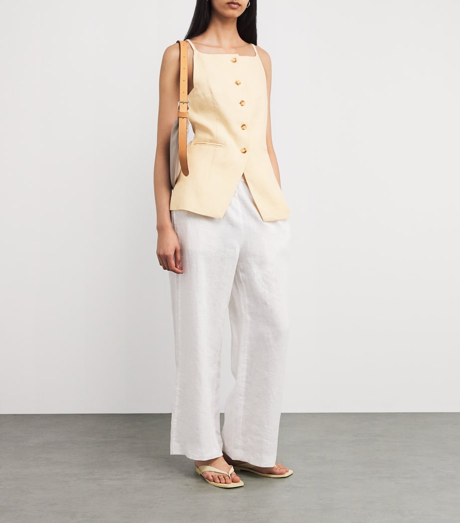 Linen Nancy Waistcoat DUSTY CITRON Image 2