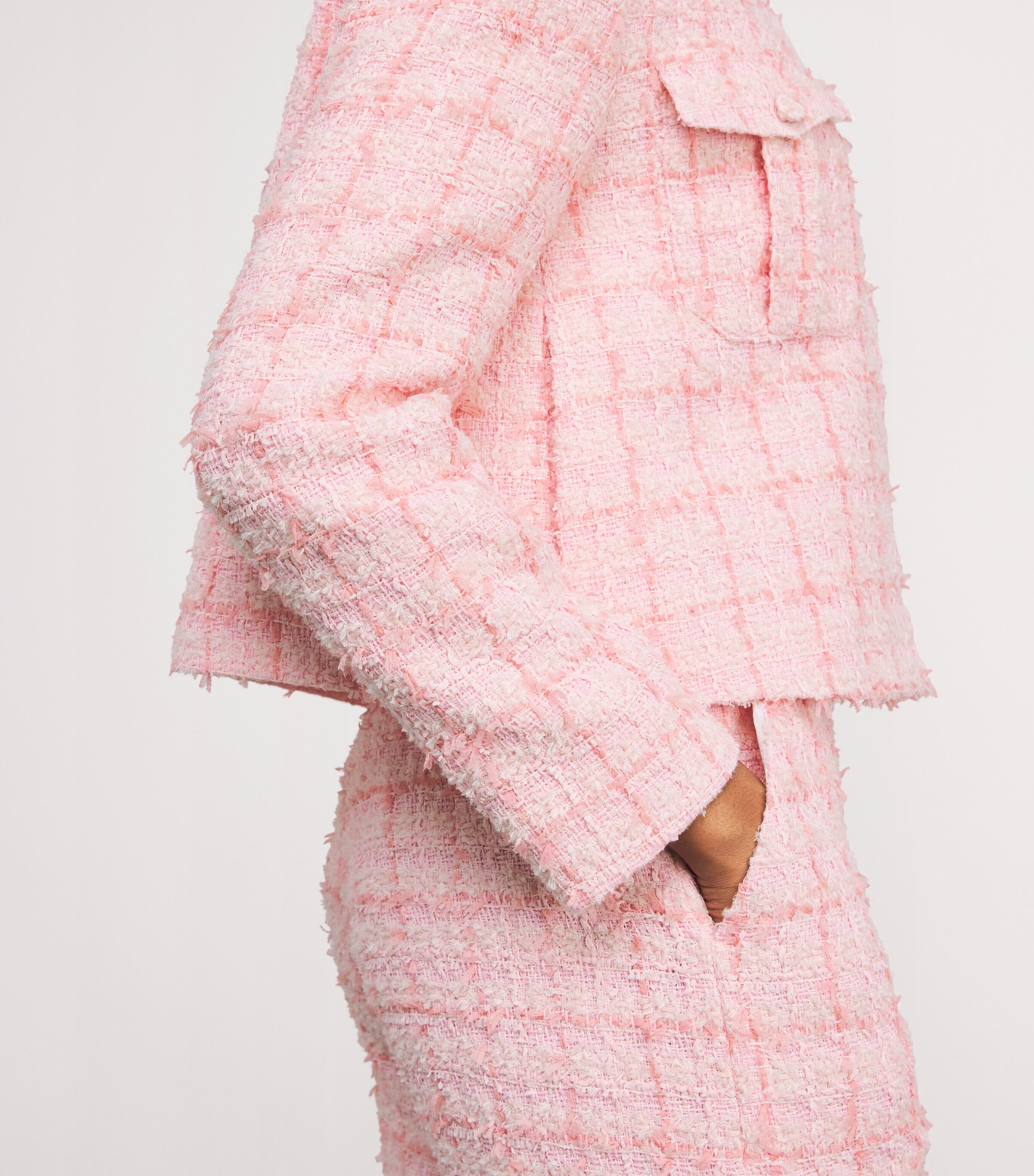 Cropped Dume Jacket PINK TWEED Image 6