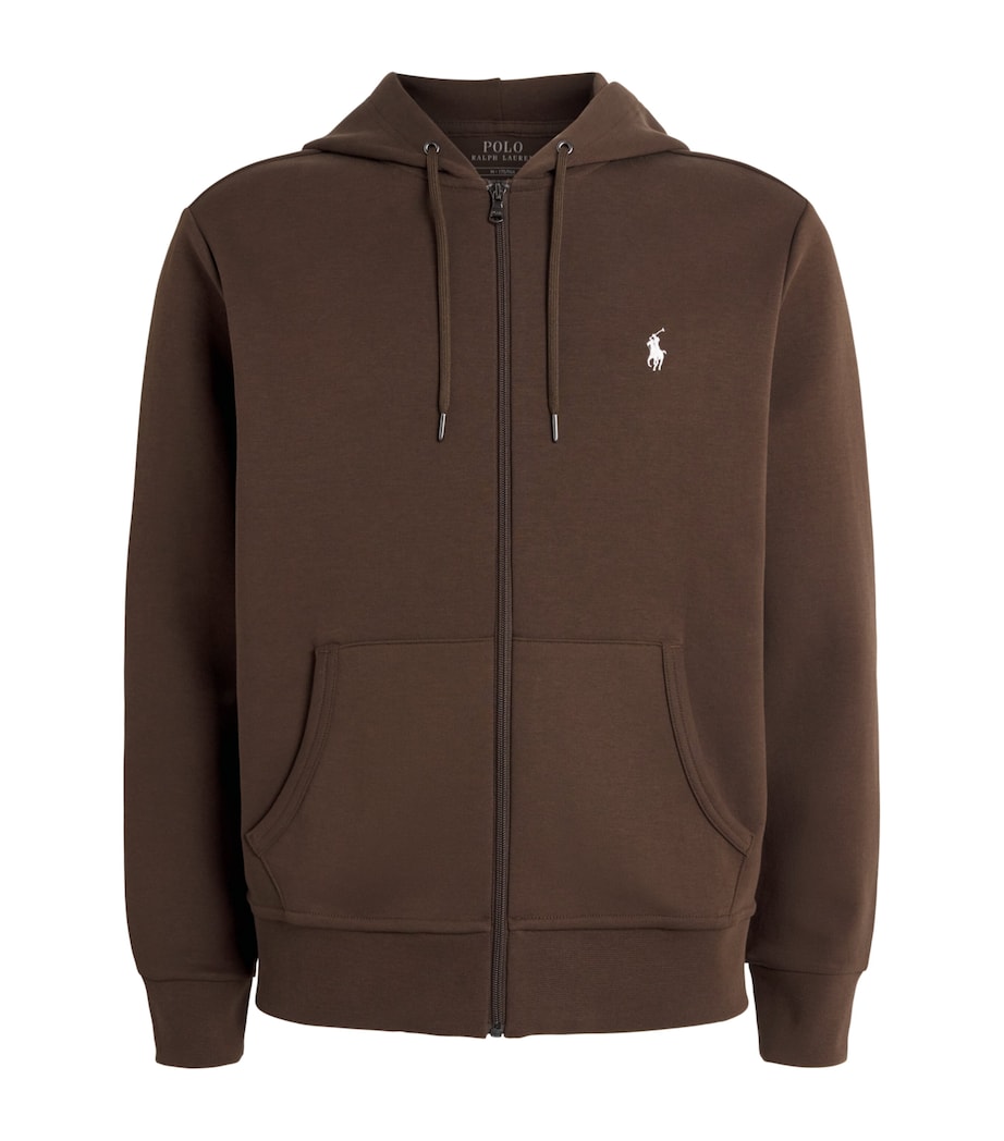 Polo Ralph Lauren Mens Cotton-Blend Logo Zip-Up Hoodie Nutmeg Image 1