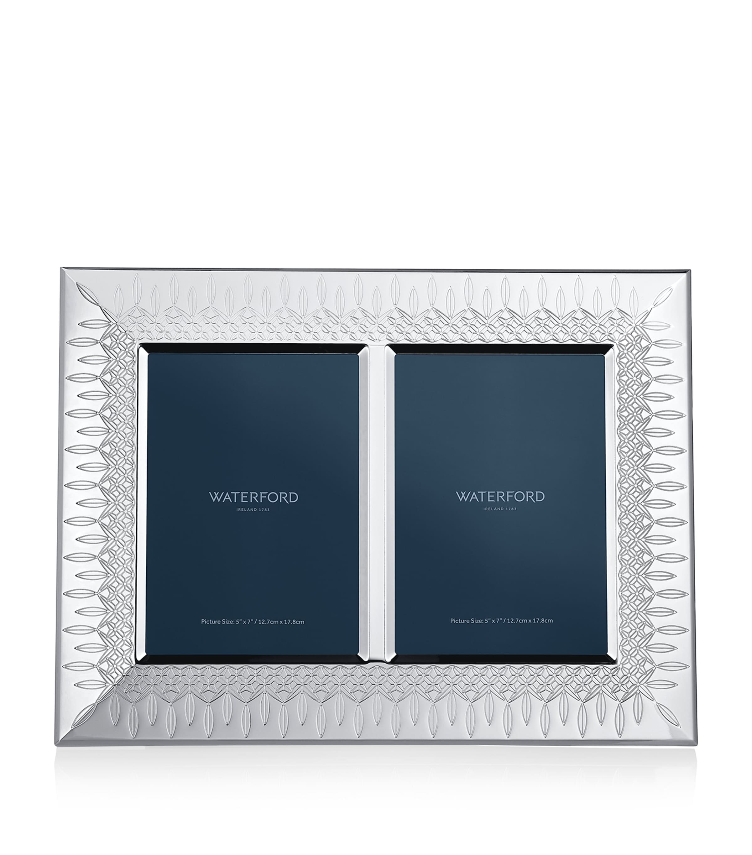 Waterford Silver-Plated Lismore Double Mount Photo Frame (5" x 7") Silver Image 1