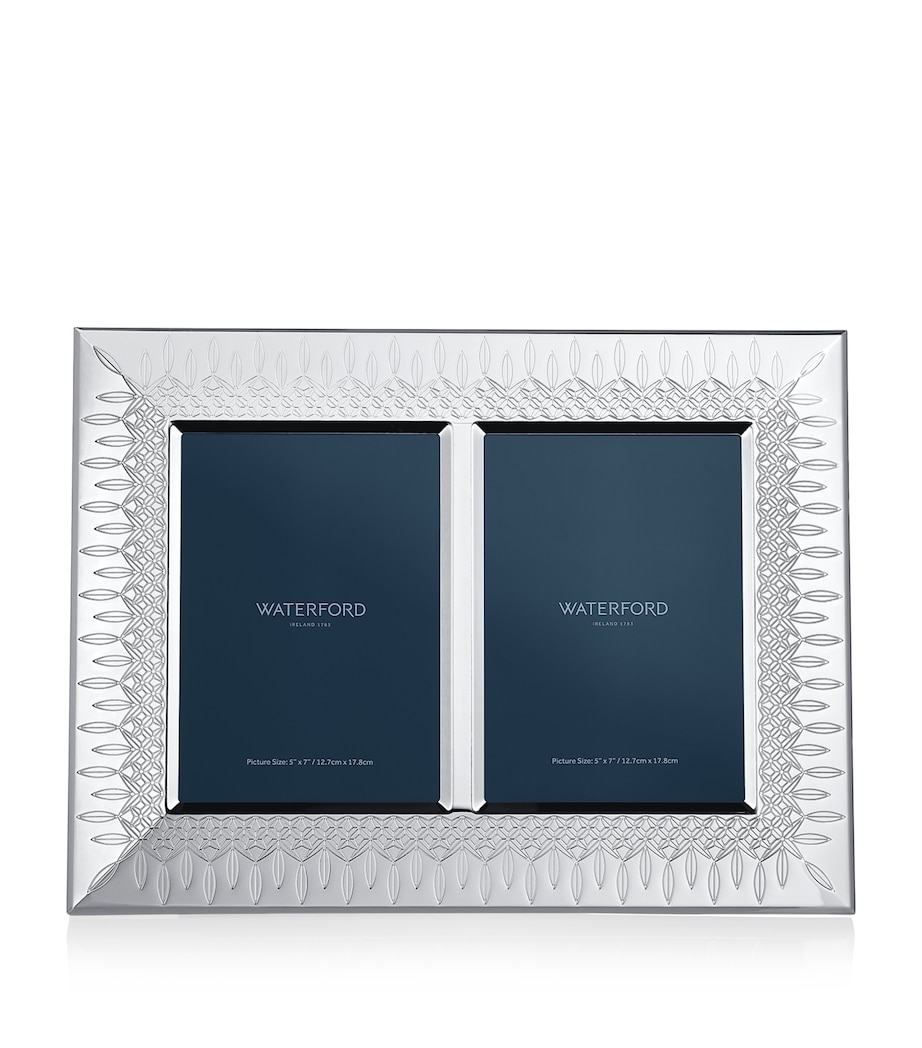 Waterford Silver-Plated Lismore Double Mount Photo Frame (5" x 7") Silver Image 1