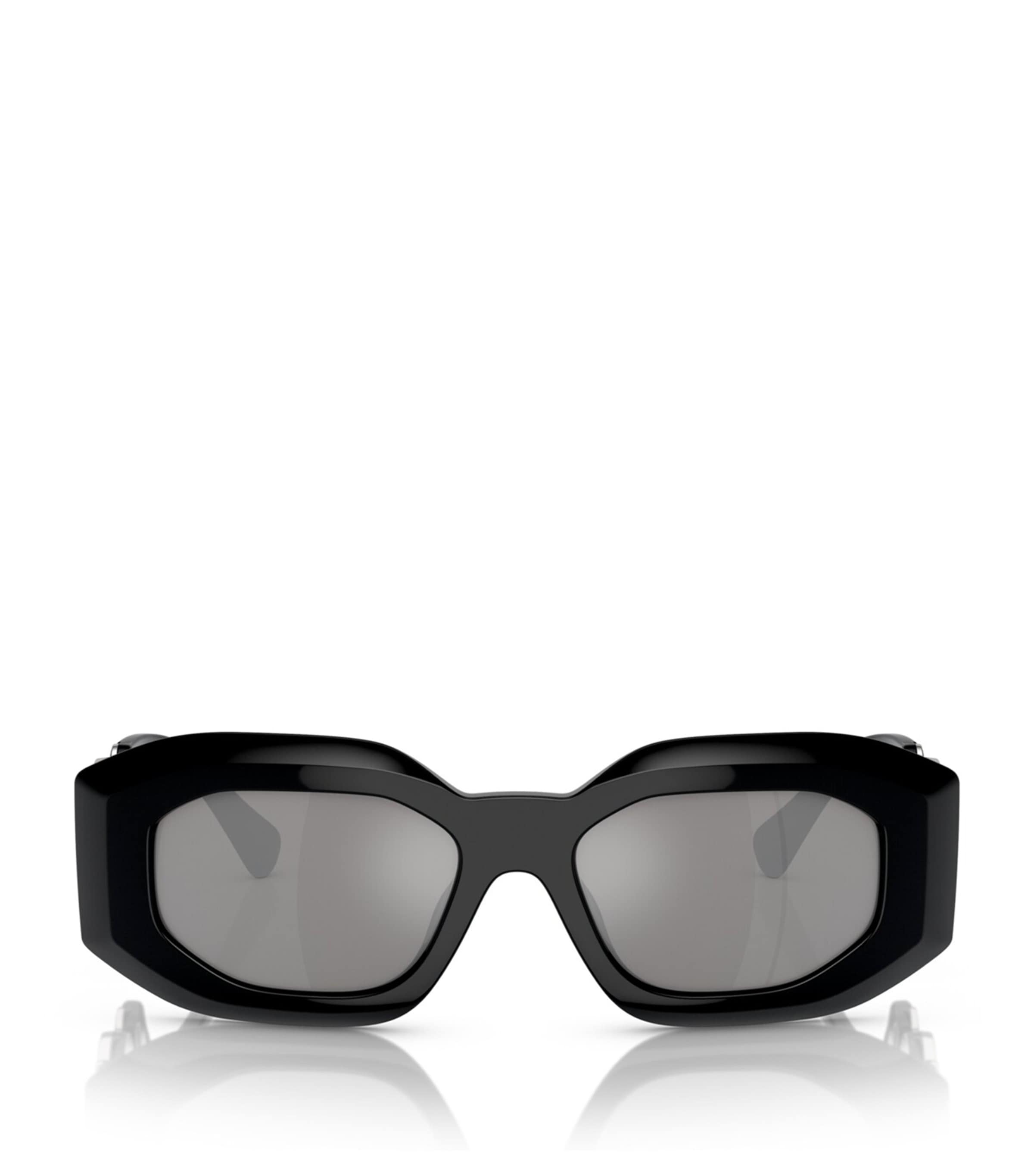 Versace Rectangle-frame Sunglasses In Black