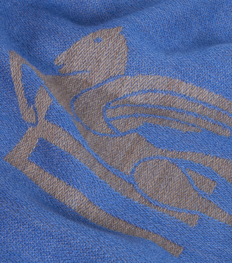 Etro Wool Alocasia Throw (140cm x 180cm) Blue Image 4