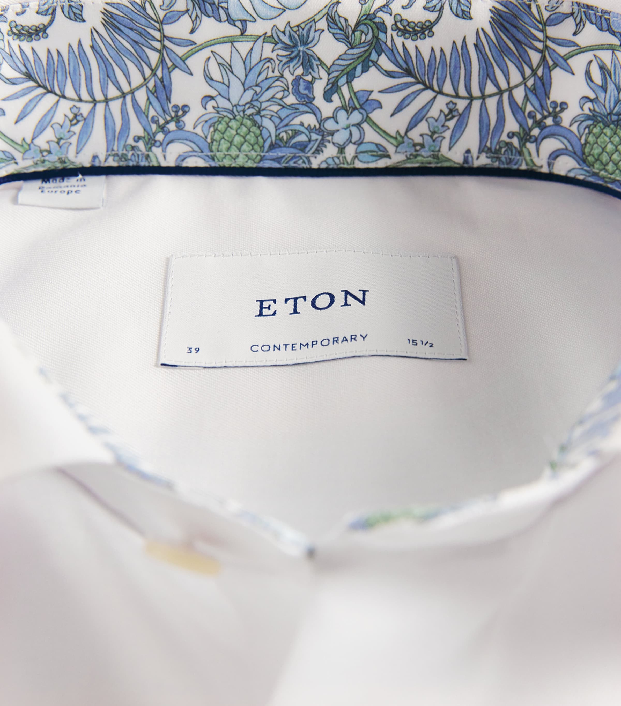 Signature Twill Floral-Trim Shirt WHITE FLOR Image 5