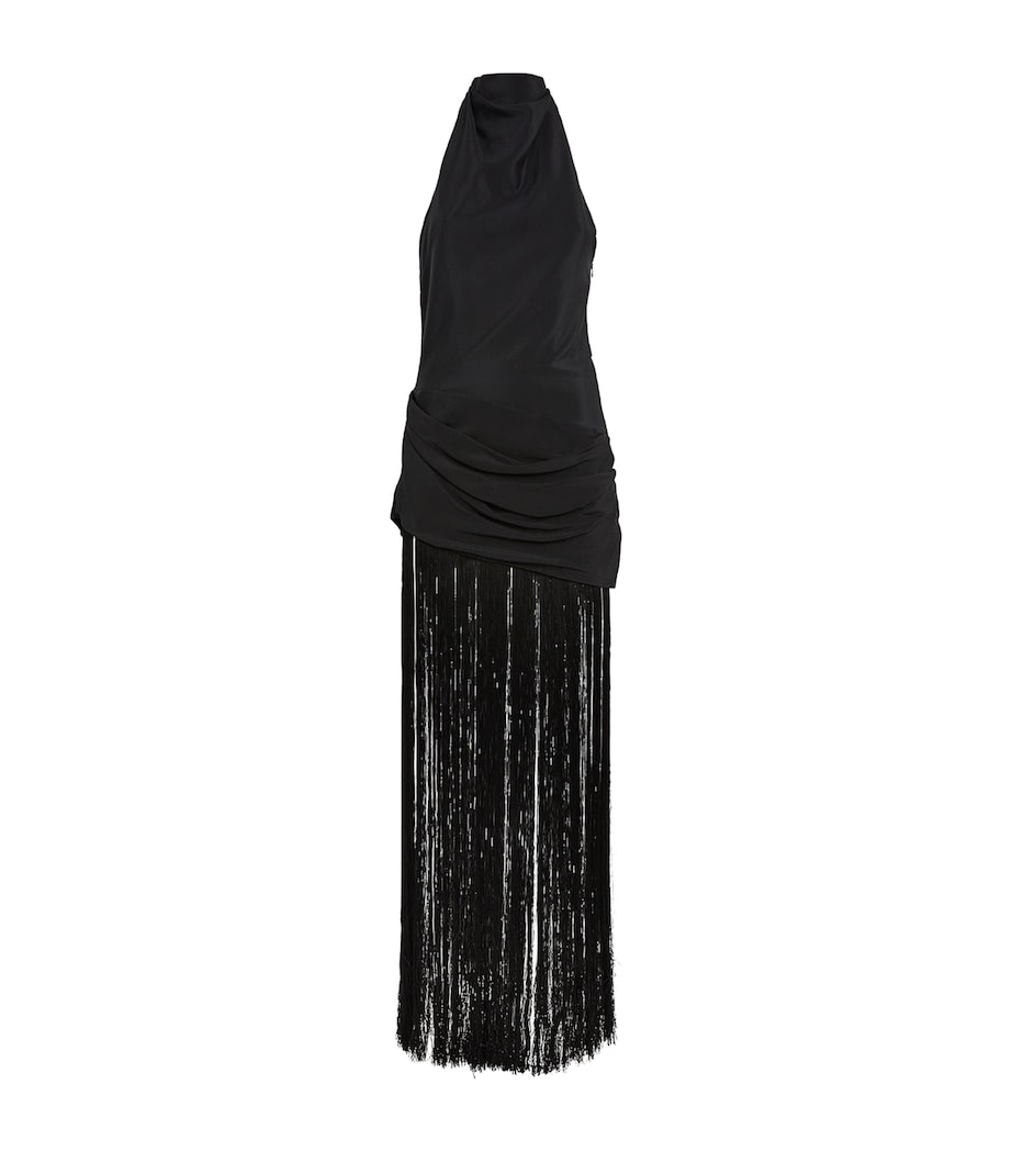 Cult Gaia Womens Fringe-Detail Noosha Maxi Dress Black Image 1