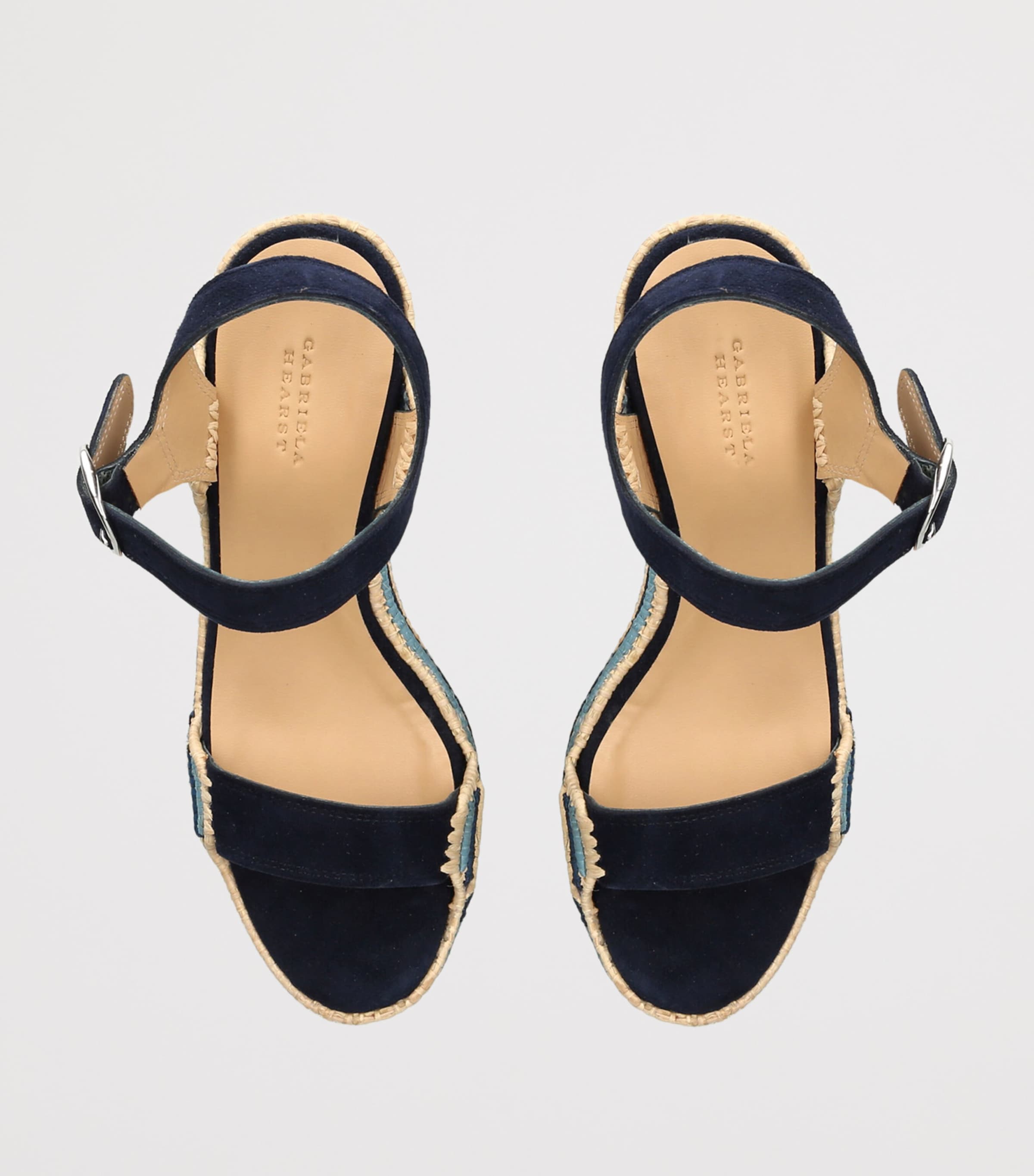 Gabriela Hearst Raffia Sardis Platform Sandals 110 Navy Image 4