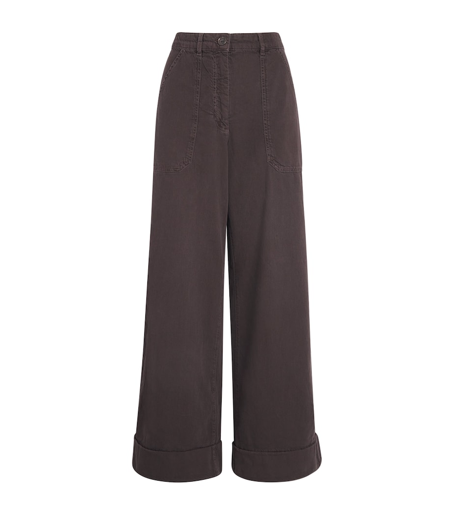 ME+EM Womens Cotton Trainer Grazer Trousers Cocoa Brown Image 1