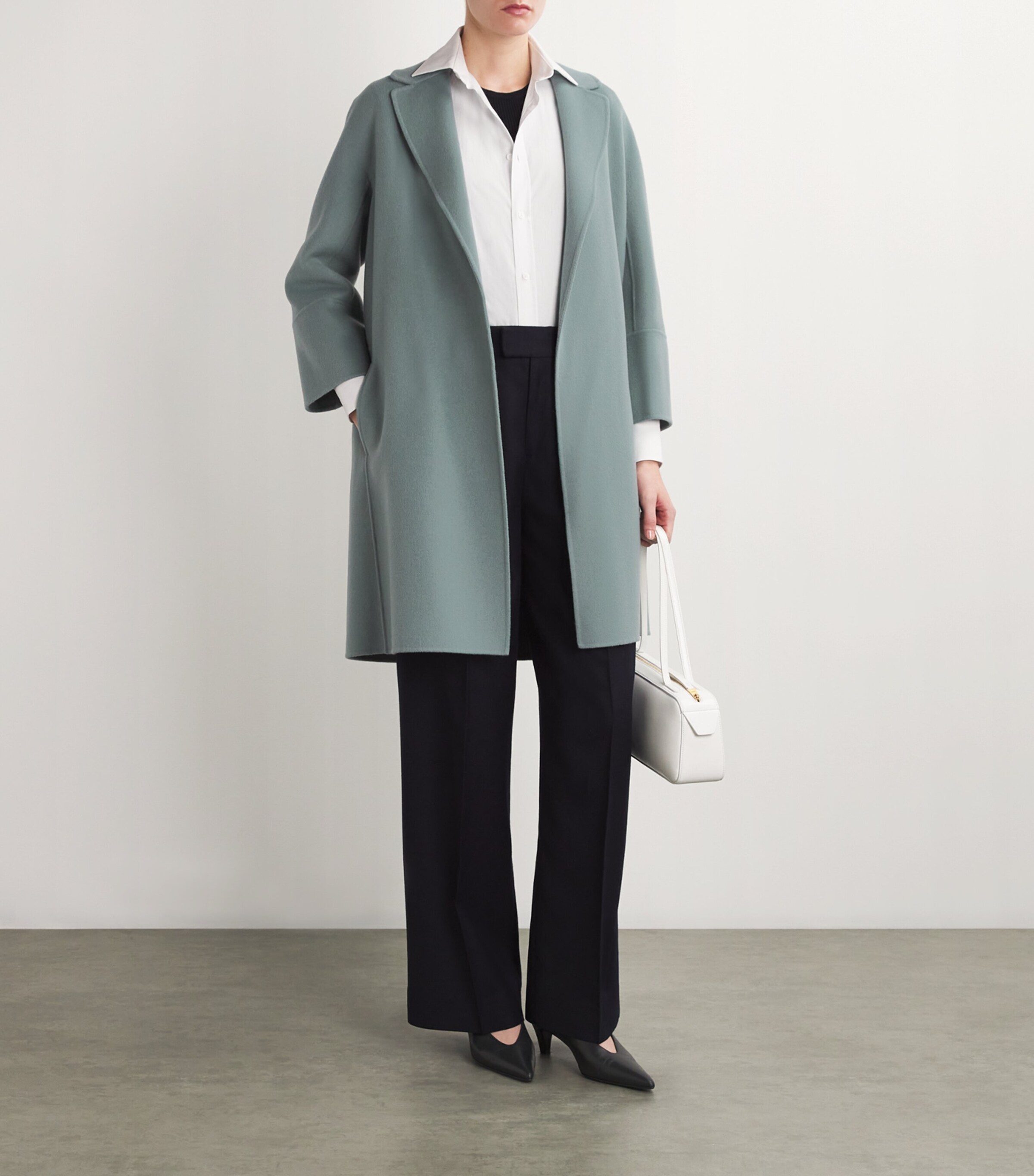 【U LAN】[wool80%] Mori Maxi Wool Hidden Coat Oversize wool-blend maxi coat :: LICHI - Online fashion store