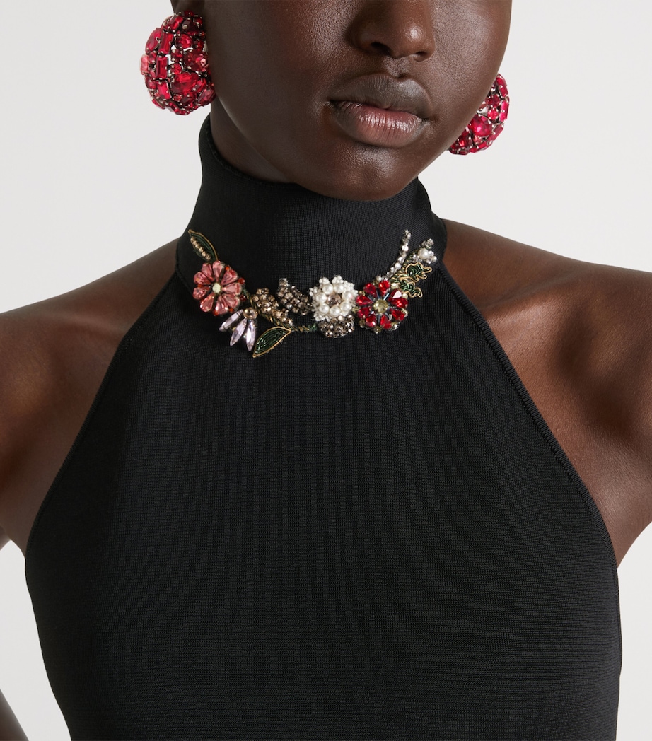 Crystal-Embellished Clip-On Earrings RED/SILVERY Image 2