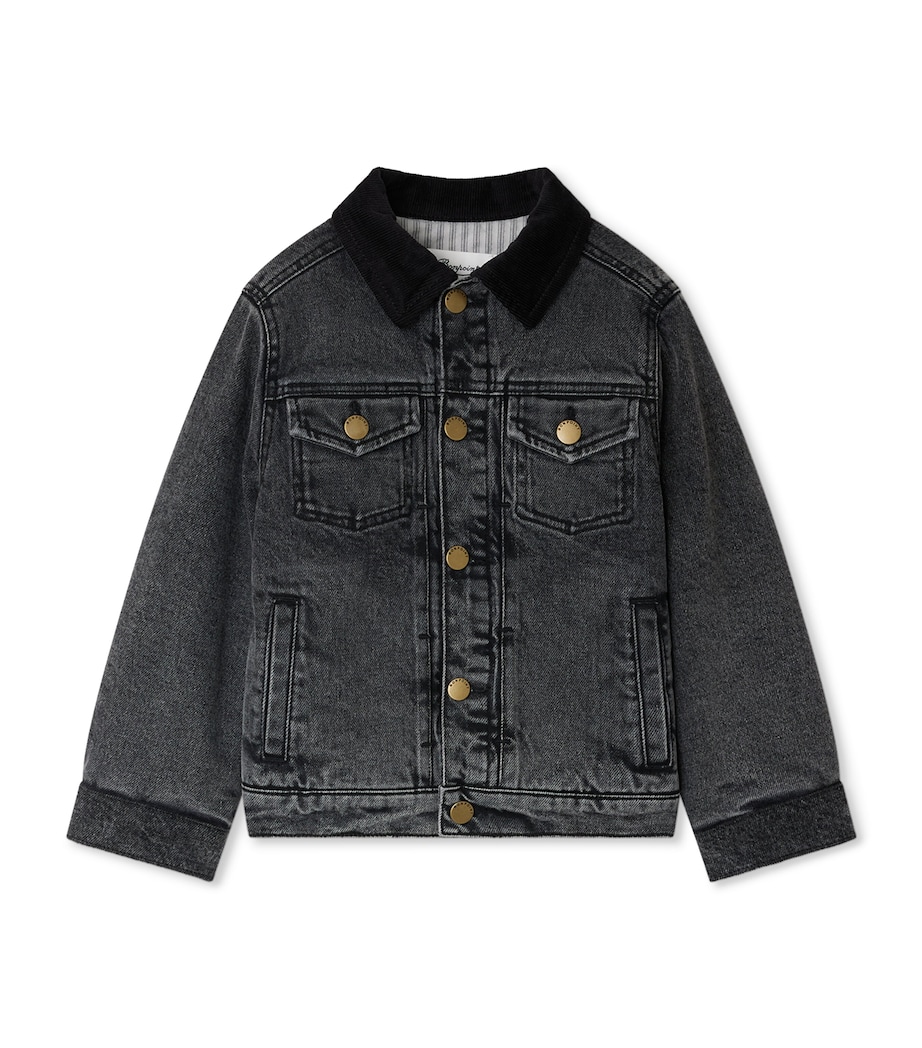 Embroidered Denim Jacket (4-14 Years) FAUX NOIR Image 1