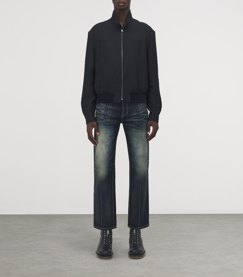 Skull-Print Cropped Harrington Jacket 1010 Image 2