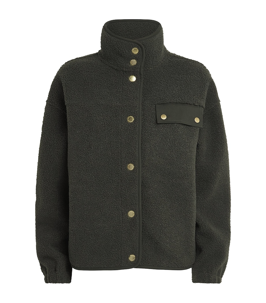 Barbour Womens Fleece Mabel Bomber Jacket Olive Image 1