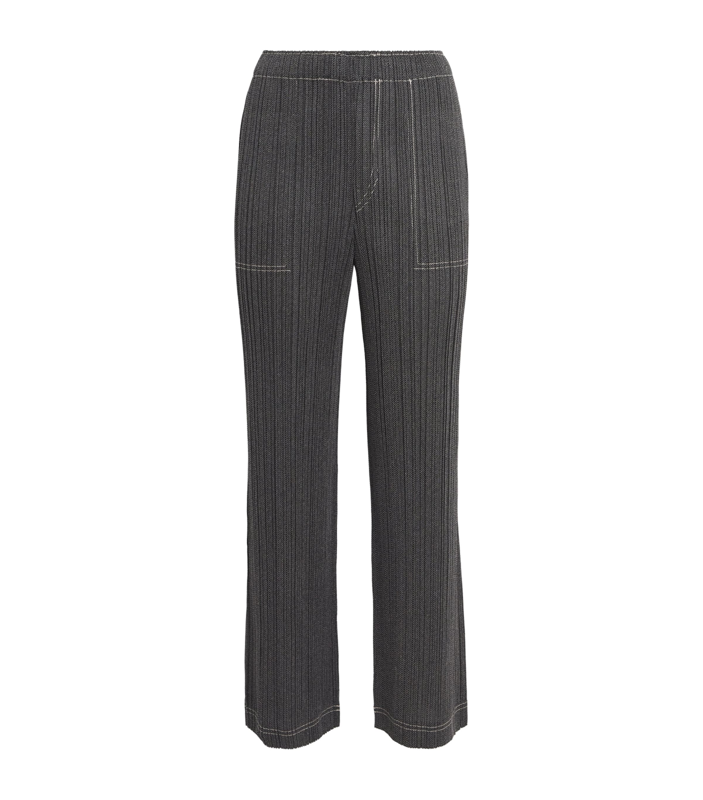 Issey Miyake Cotton Denim Trousers In Black