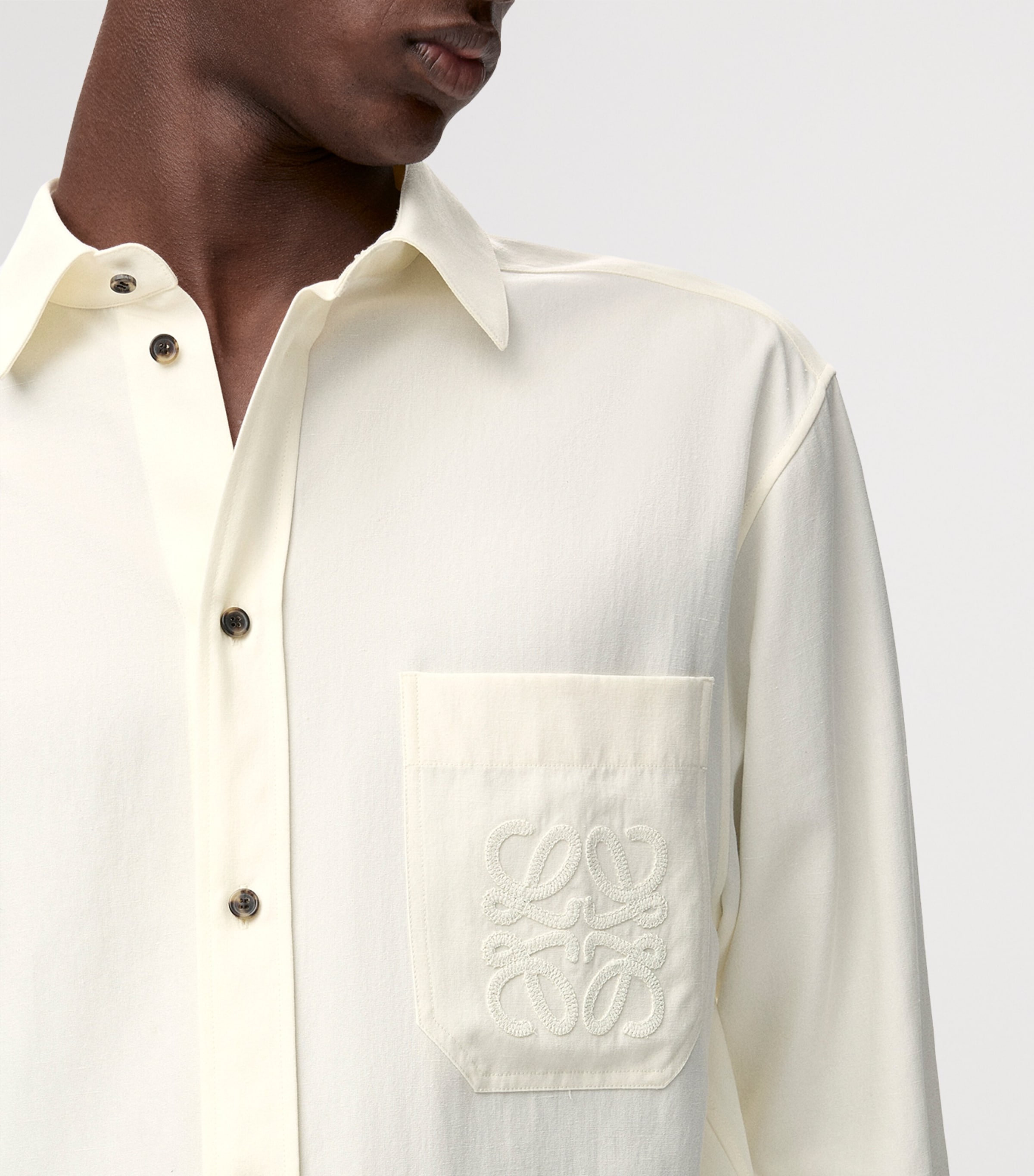LOEWE Mens x Paula's Ibiza Anagram Shirt Ivory Image 5