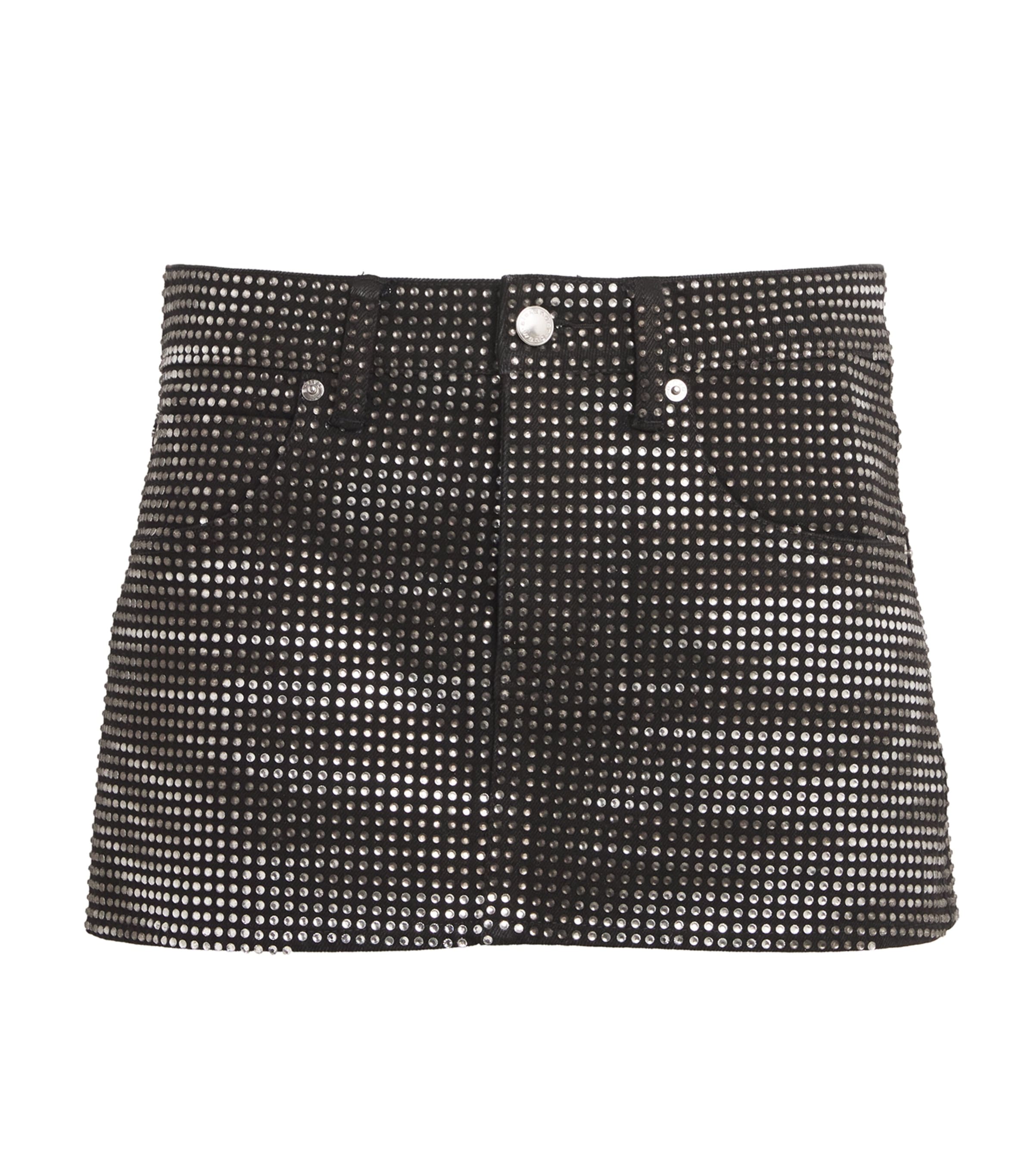 Shop Alexander Wang Embellished Mini Skirt In Black