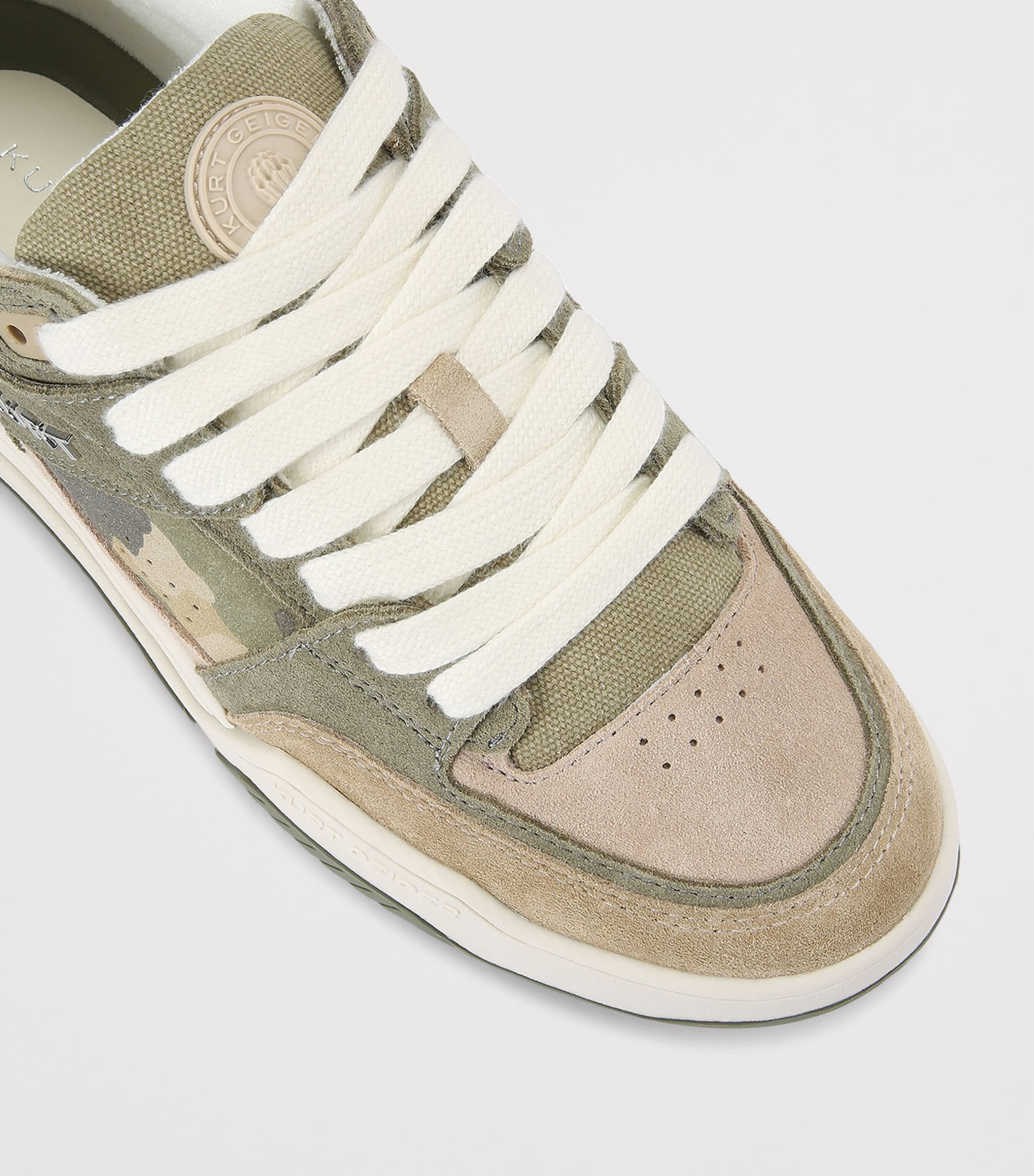Kurt Geiger London Leather Hatton Sneakers Green Comb Image 3