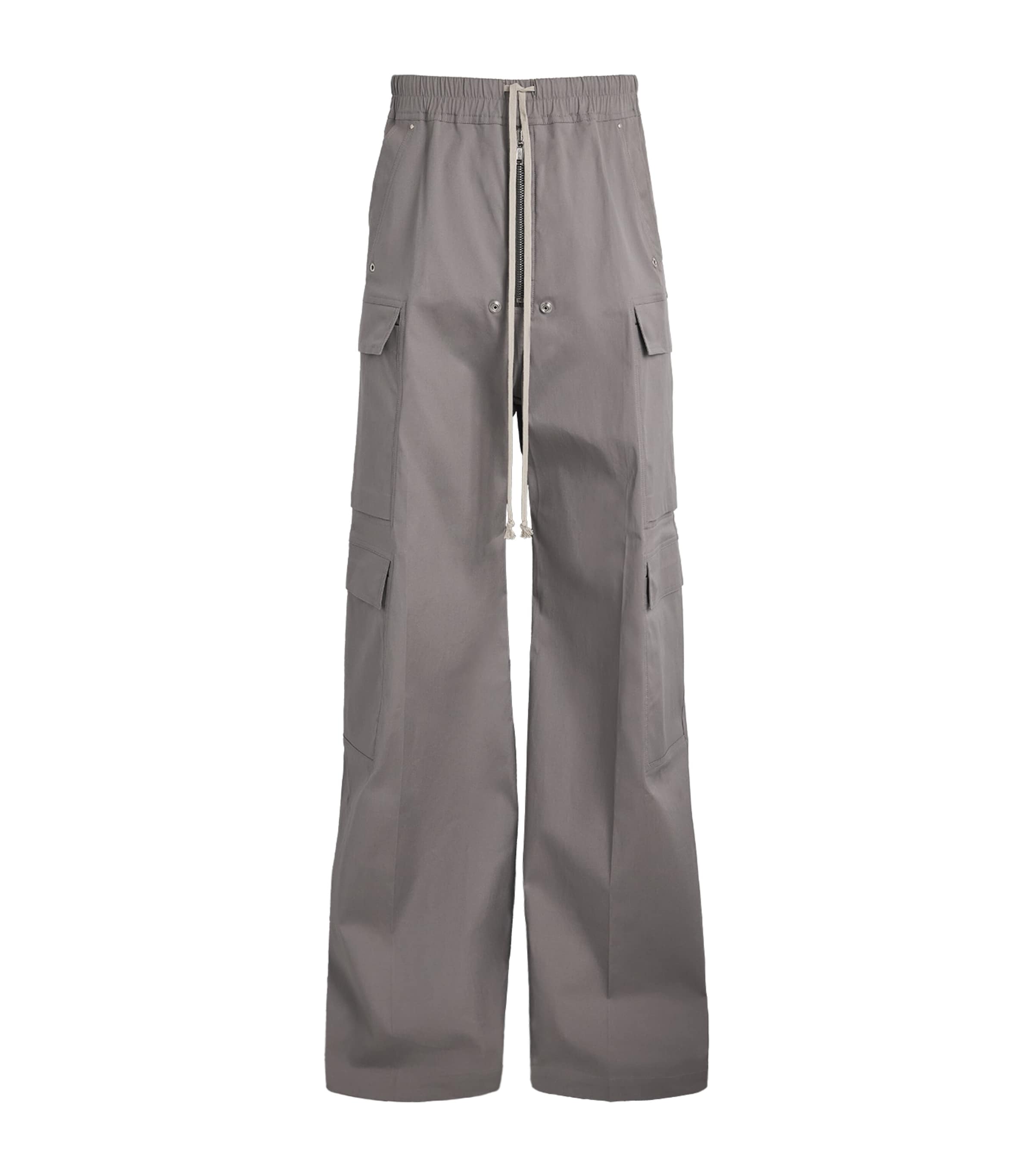 Rick Owens Mens Cargobelas Wide-Leg Trousers Steel Image 1