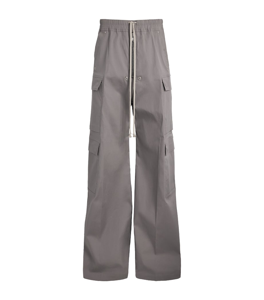 Rick Owens Mens Cargobelas Wide-Leg Trousers Steel Image 1