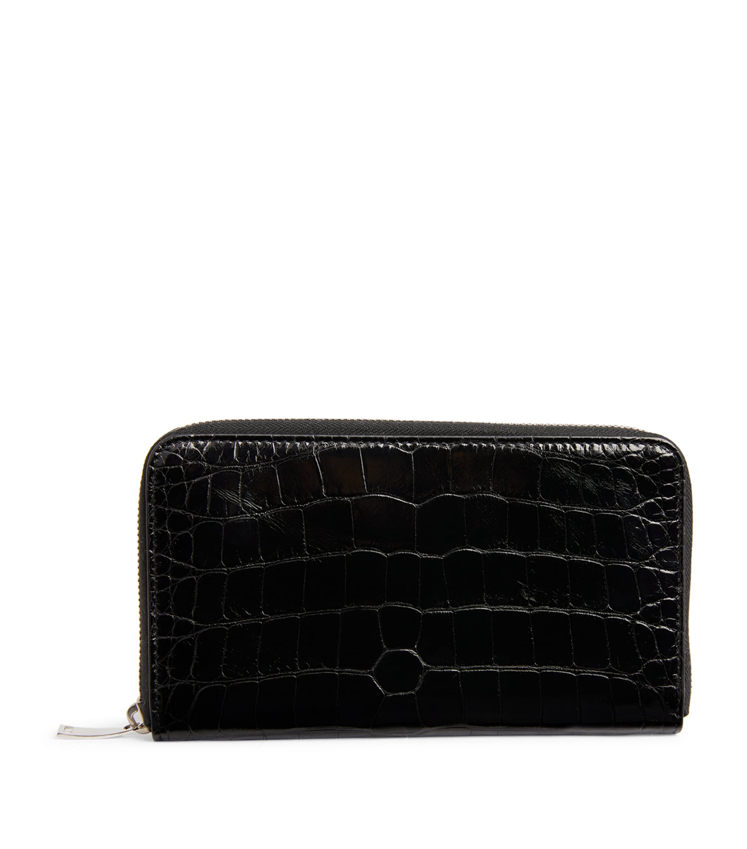 Bottega Veneta Crocodile Leather Wallet In Grey