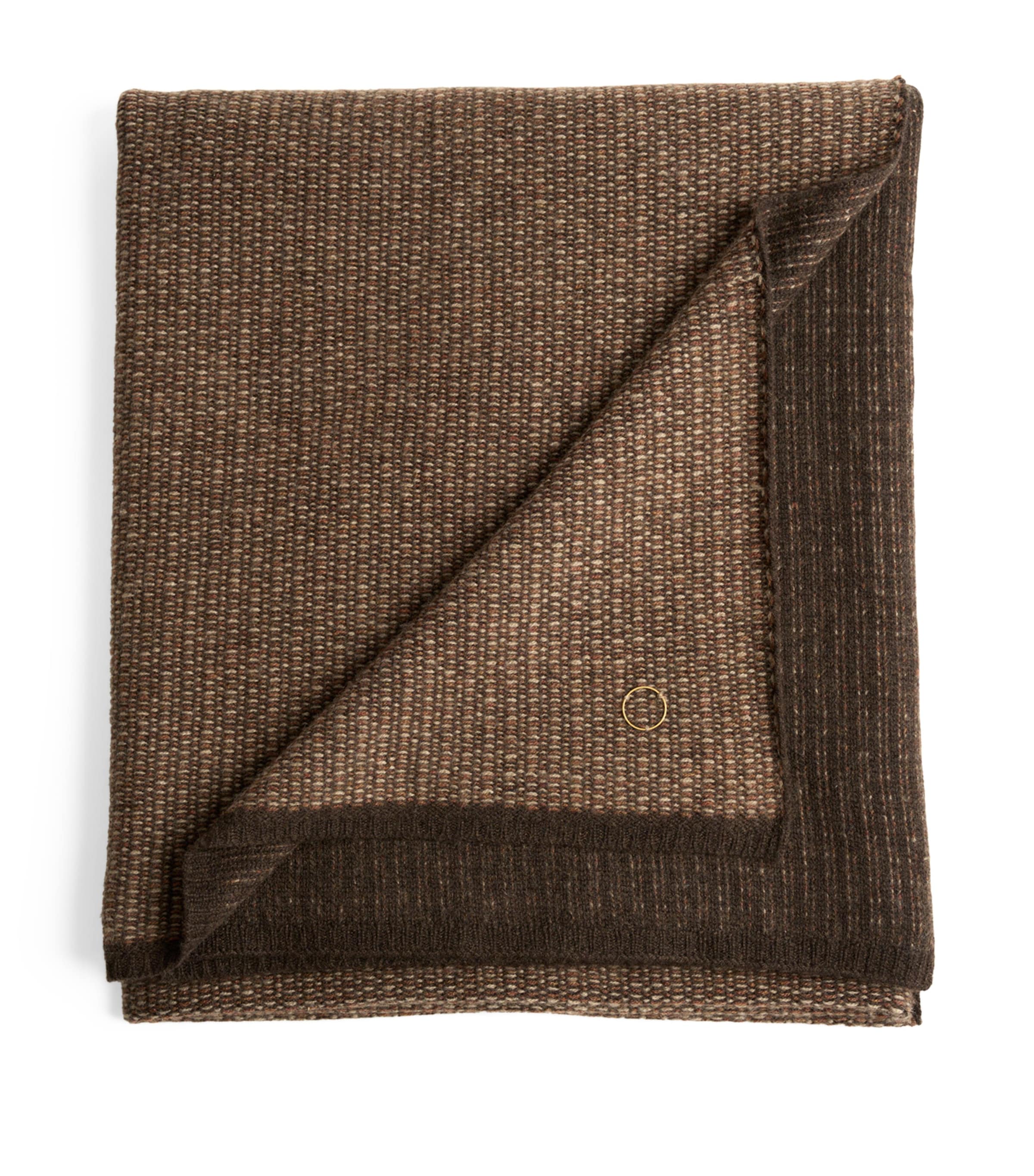 Oyuna Cashmere Quadro Throw In Brown