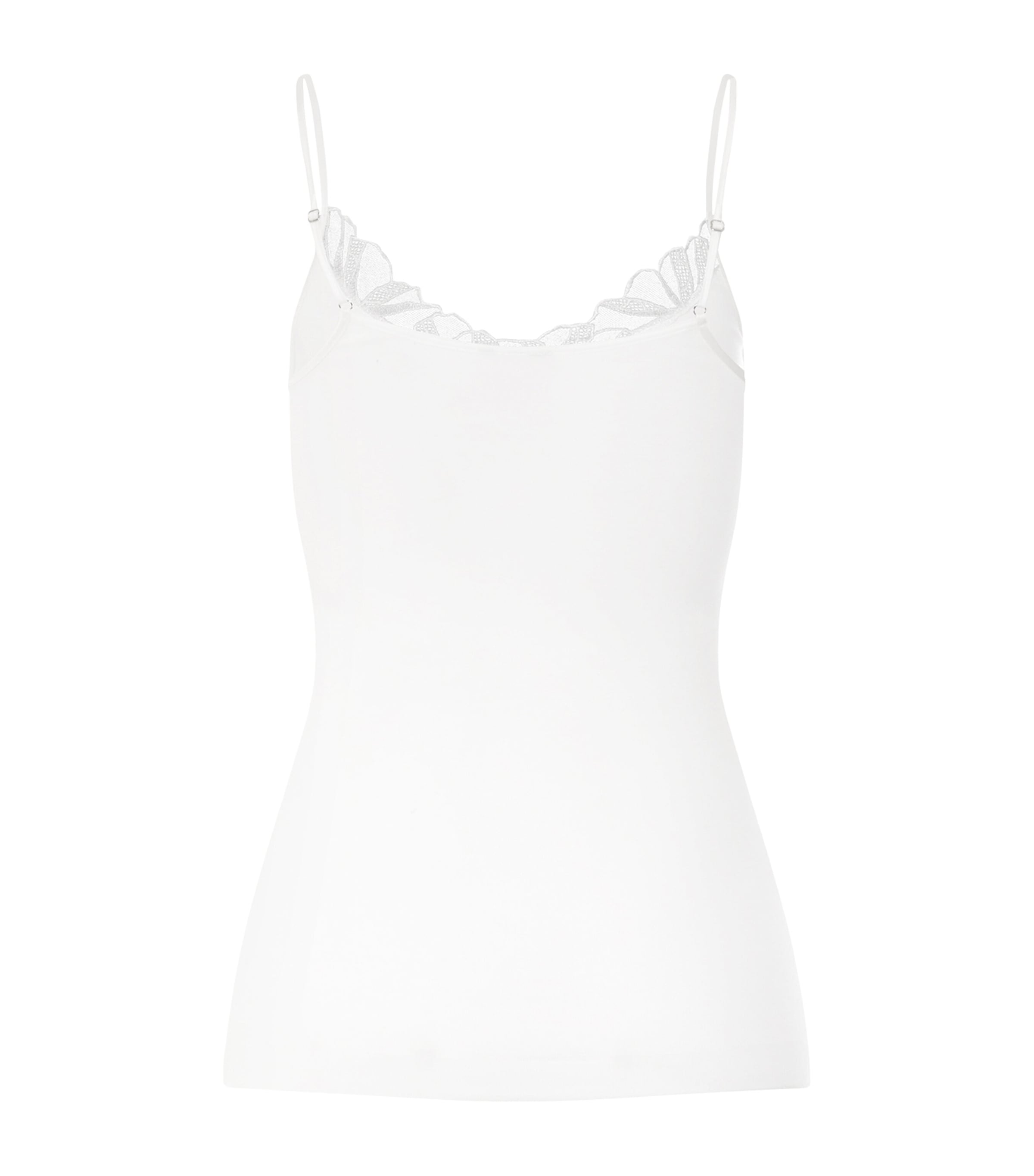 Hanro Womens Cotton Rosaria Tank Top Off White Image 3