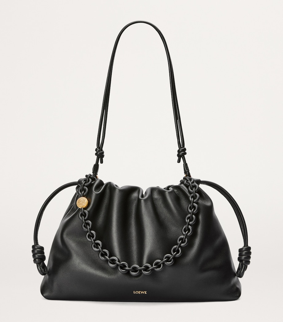 LOEWE Large Leather Flamenco Shoulder Bag Black Image 6