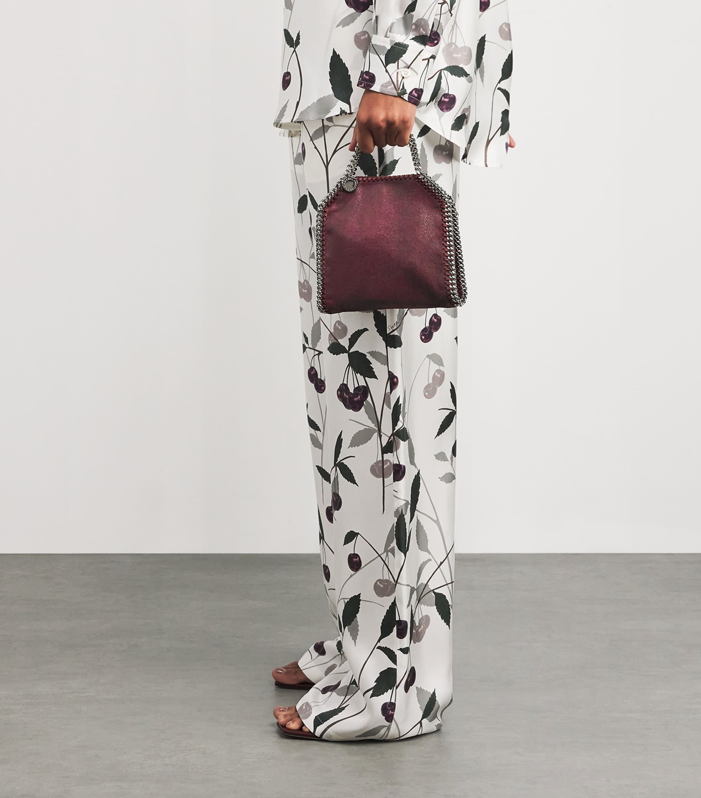 Stella McCartney Burgundy Tiny Falabella Tote Bag | Harrods UK