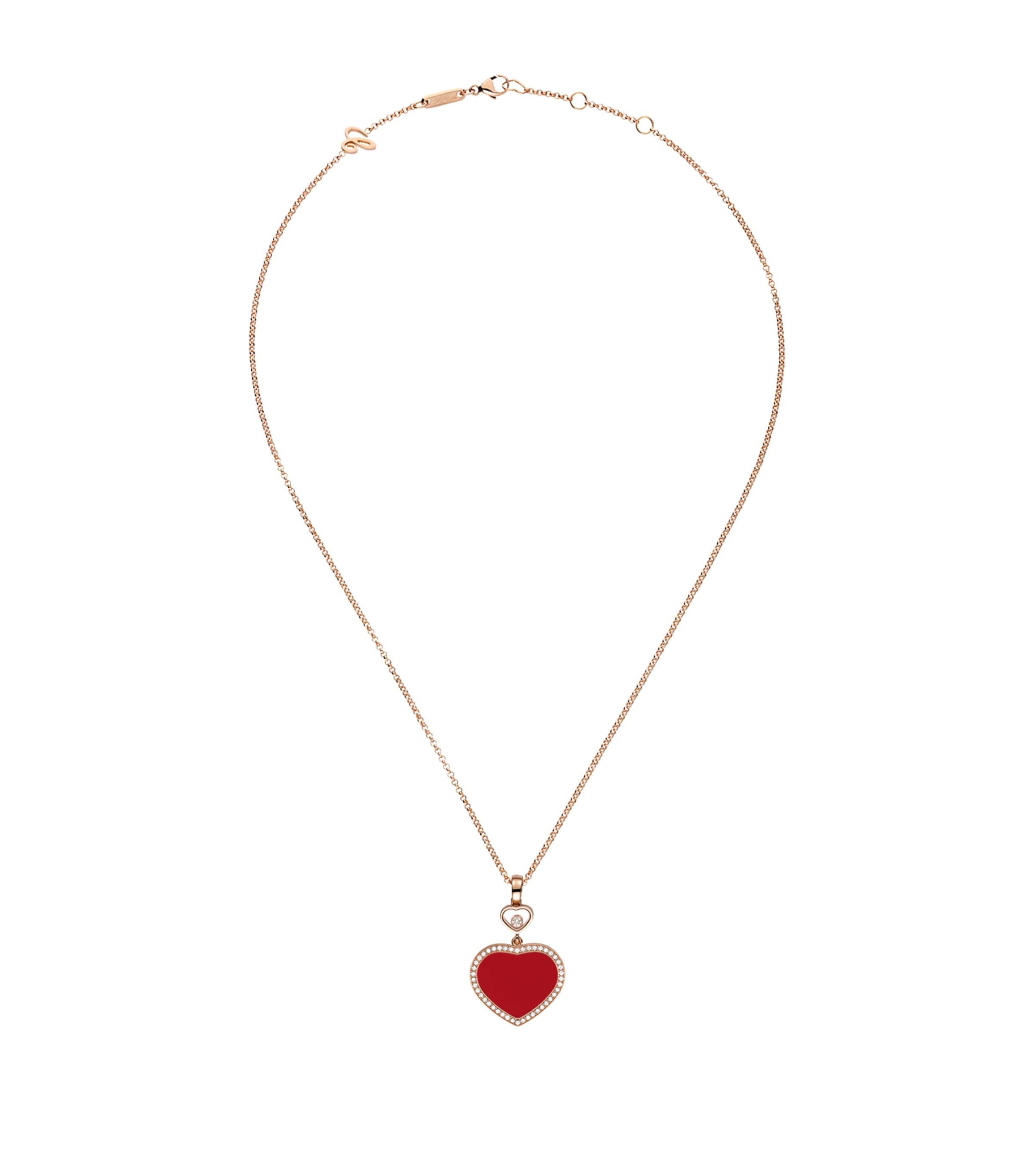 Rose Gold and Diamond Happy Hearts Pendant 18K ROSE GOLD Image 2