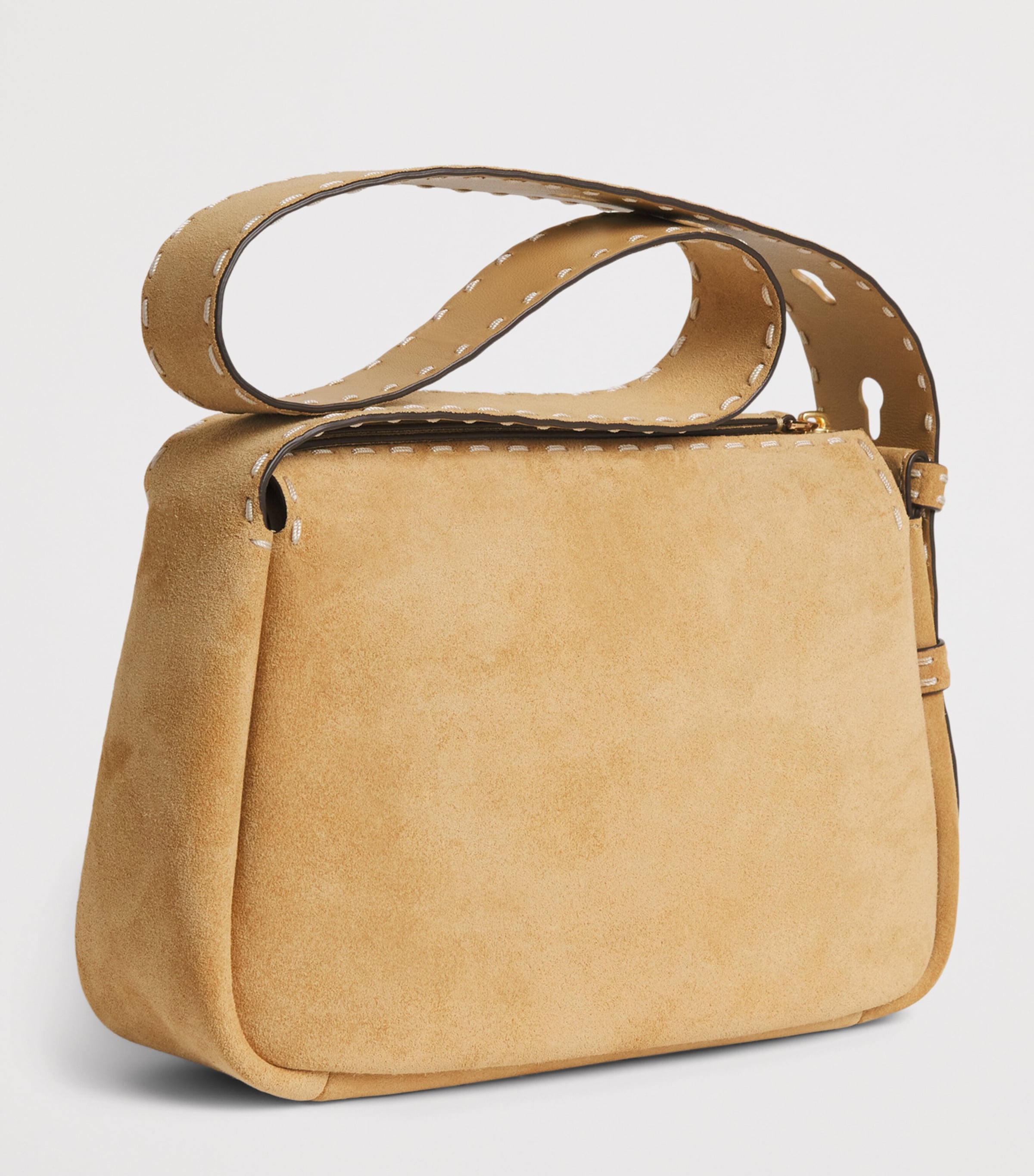 Tory Burch Small Suede Romy Shoulder Bag Butter Image 3
