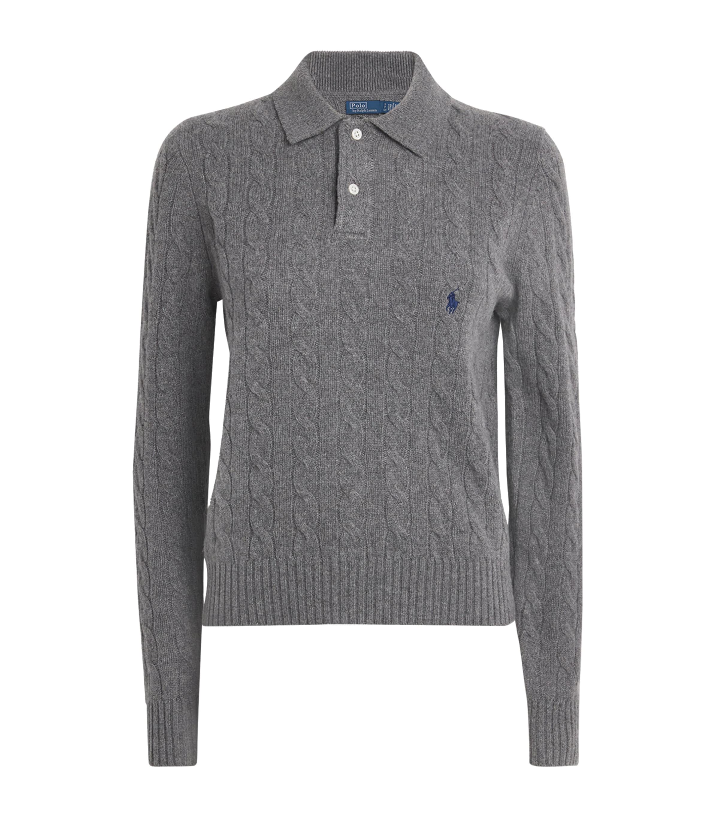 Polo Ralph Lauren Wool-cashmere Cable-knit Sweater In Gray