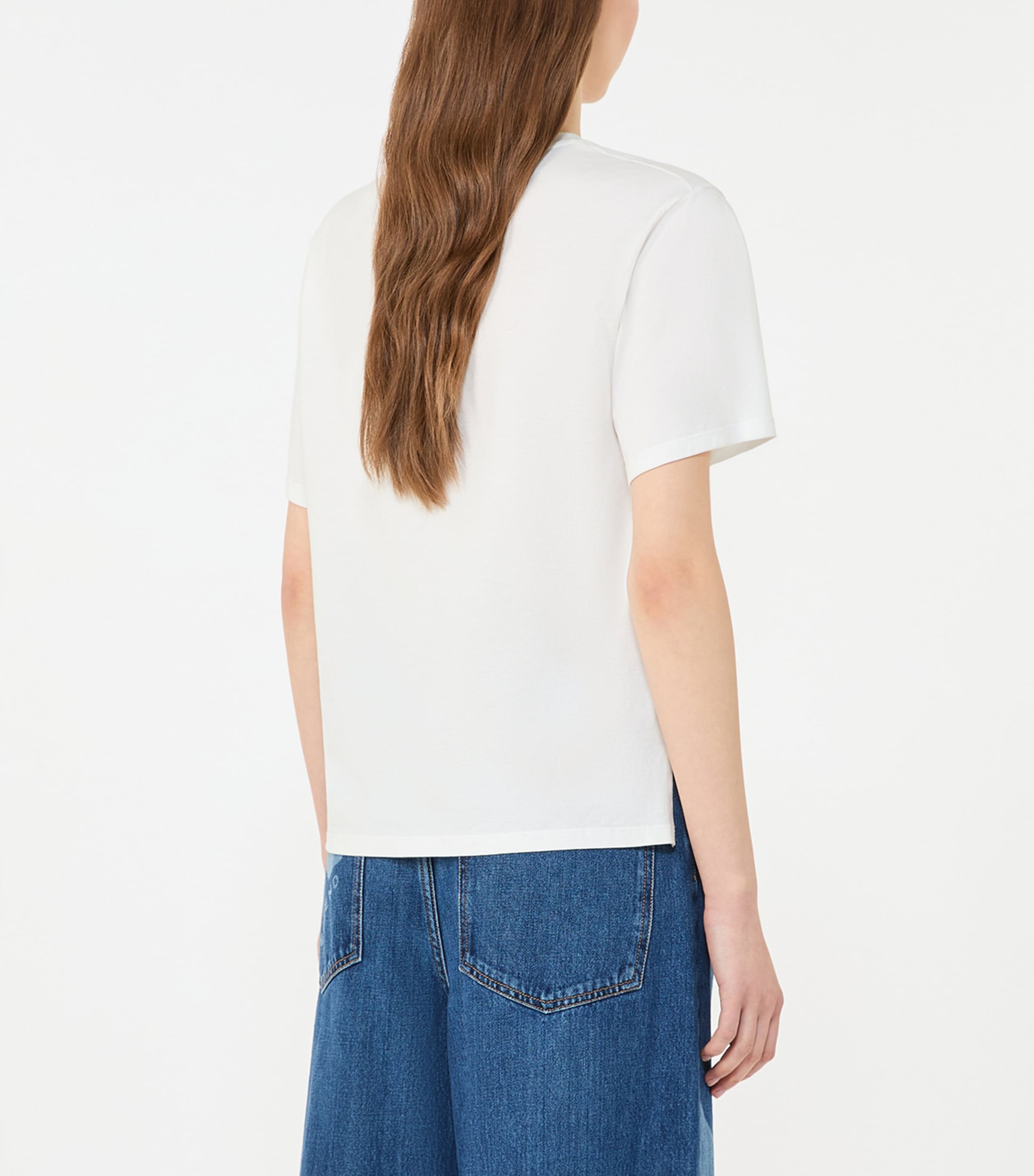 Weekend Max Mara Womens Cotton Logo T-Shirt White Image 3