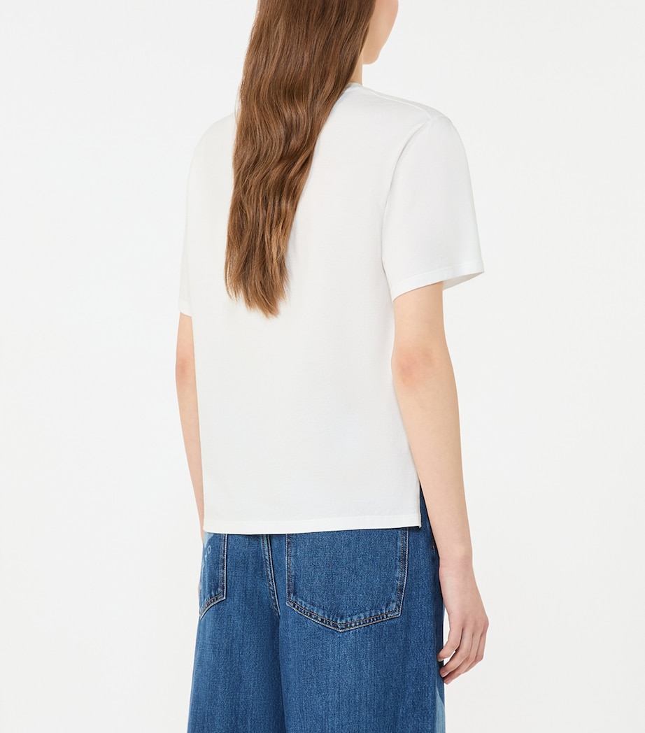 Weekend Max Mara Womens Cotton Logo T-Shirt White Image 3