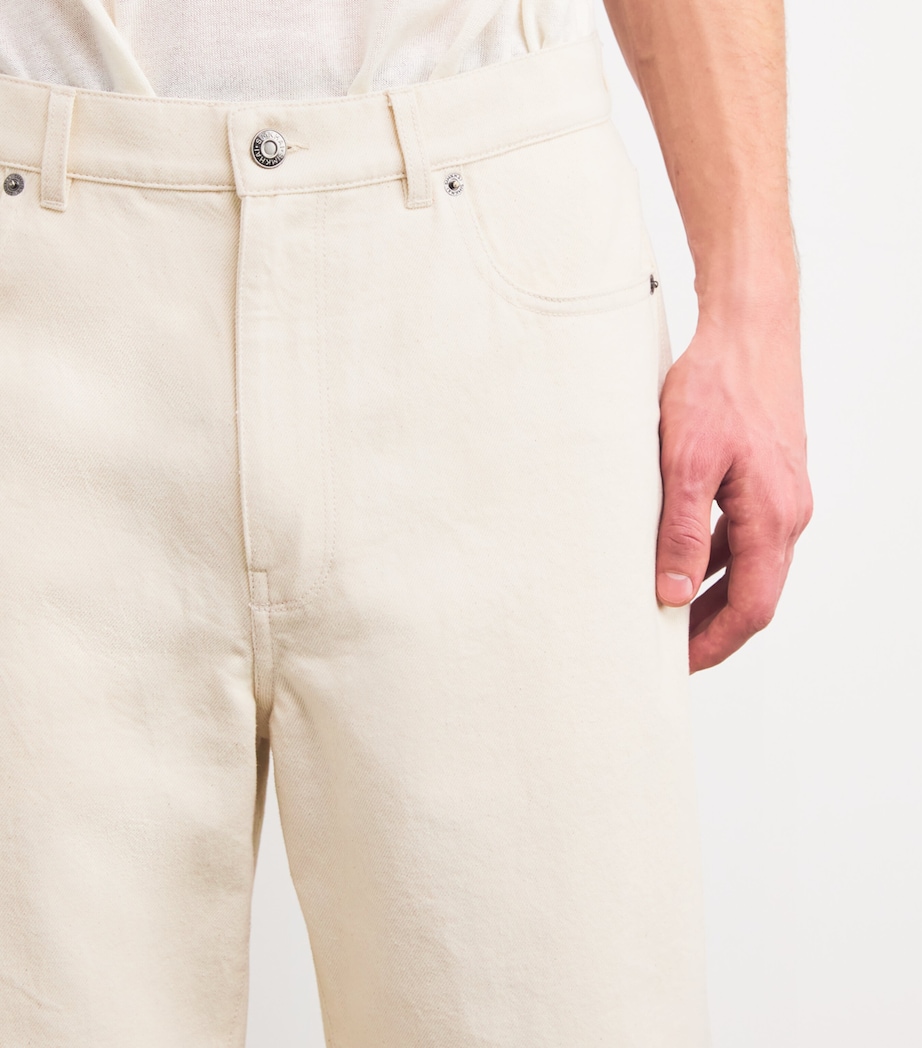 Simkhai Mens Ardie Wide-Leg Jeans Cream Image 6