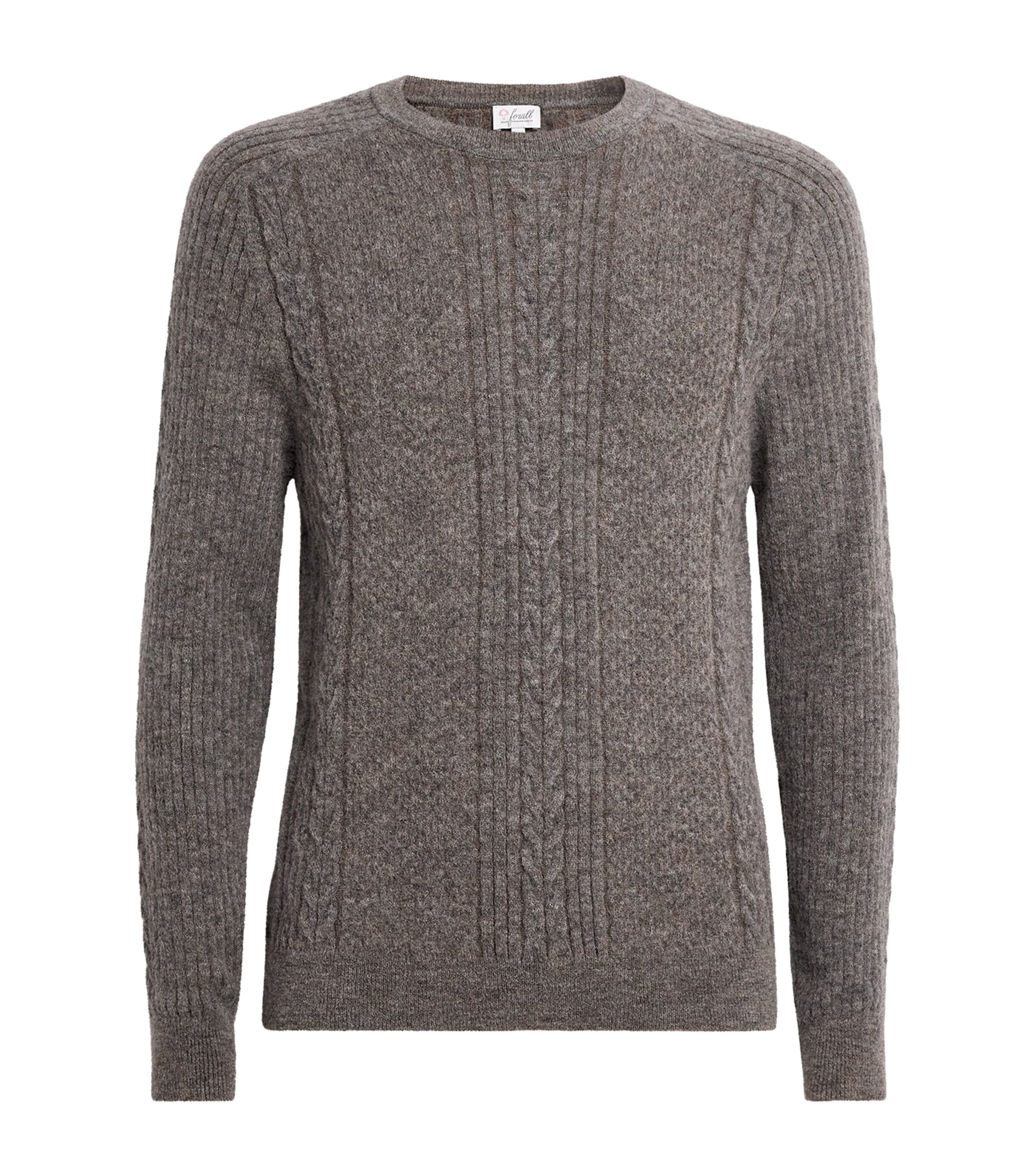 Pal Zileri Mens Alpaca-Blend Cable-Knit Sweater Grey Image 1