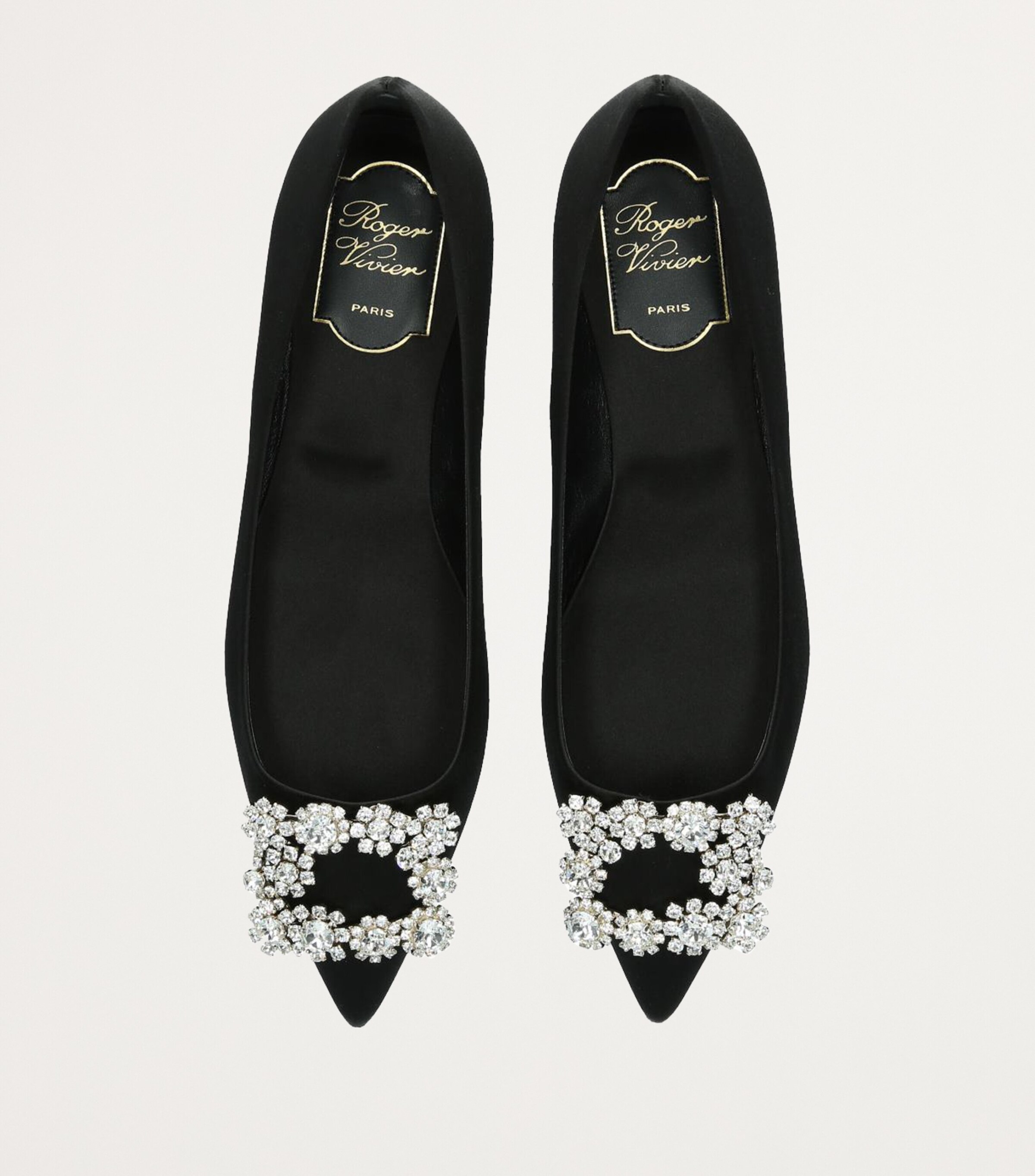 Roger Vivier Satin Flower Strass Ballet Flats Image 4
