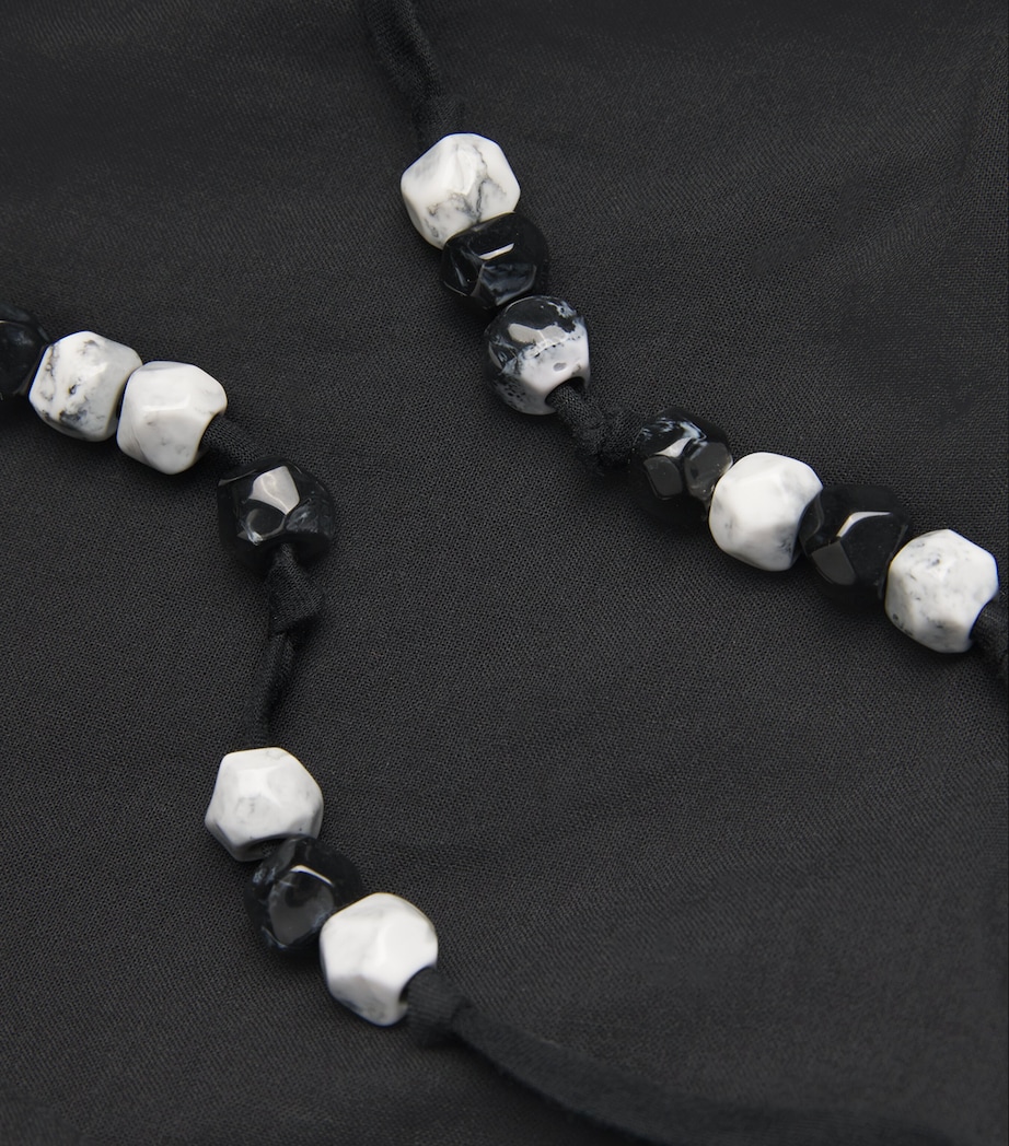 Cotton Bead-Detail Azura Mini Dress BLACK Image 5