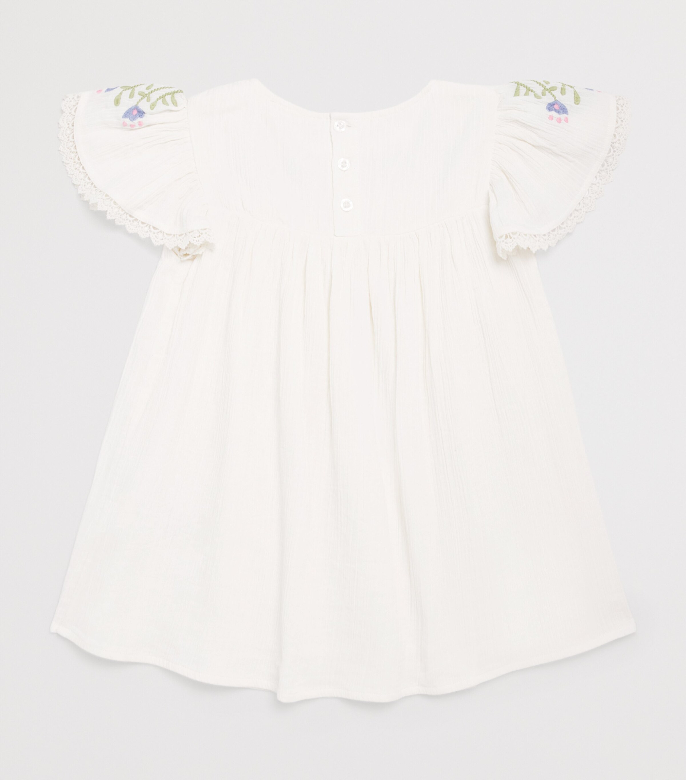 Louise Misha Cotton Embroidered Ana Dress (3-10 Years) Off White Image 2