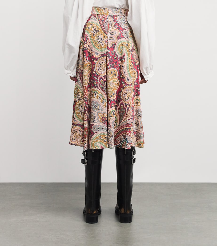 Paisley Pleated Midi Skirt X0867 Image 4