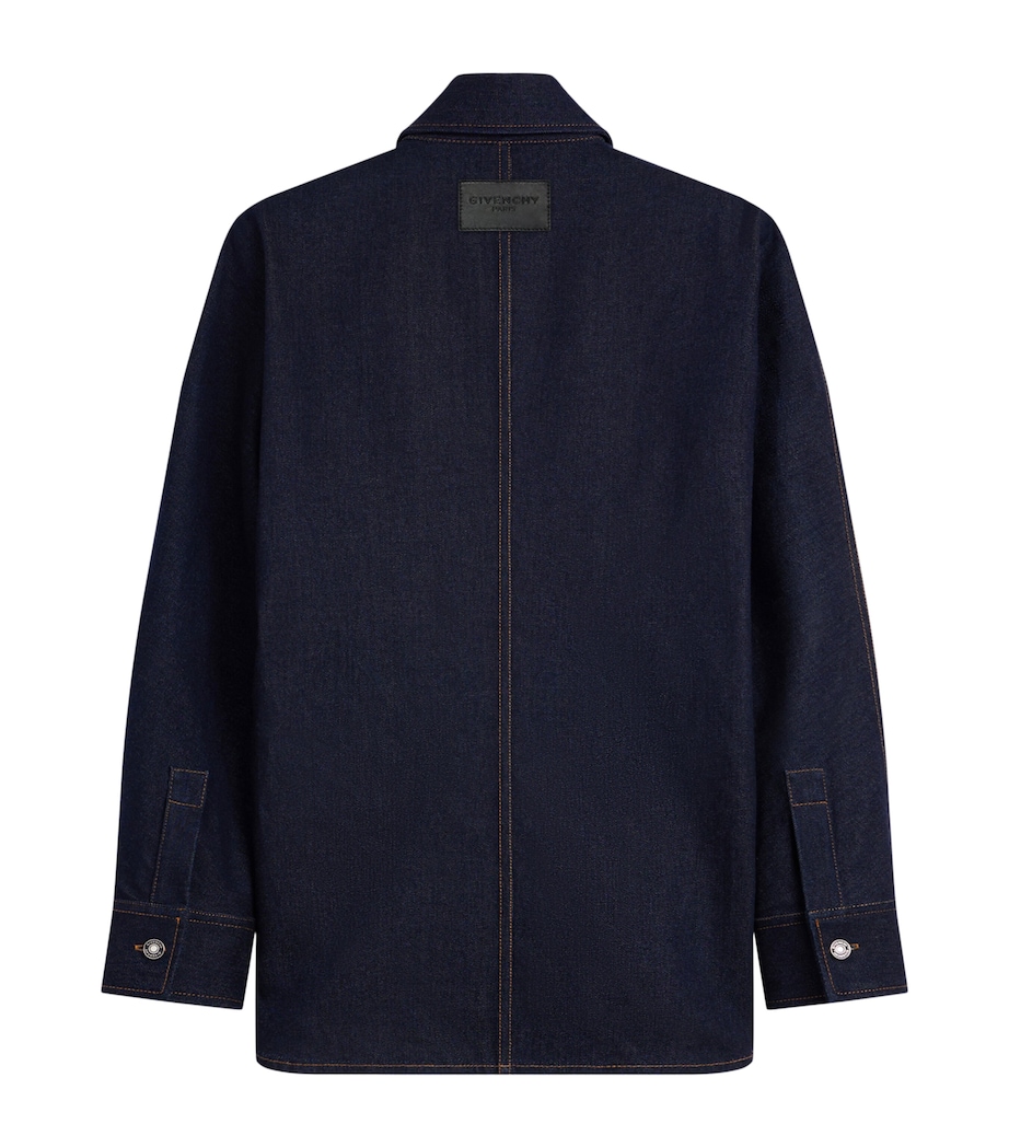 Givenchy Womens Denim Contrast-Stitch Shirt Image 5