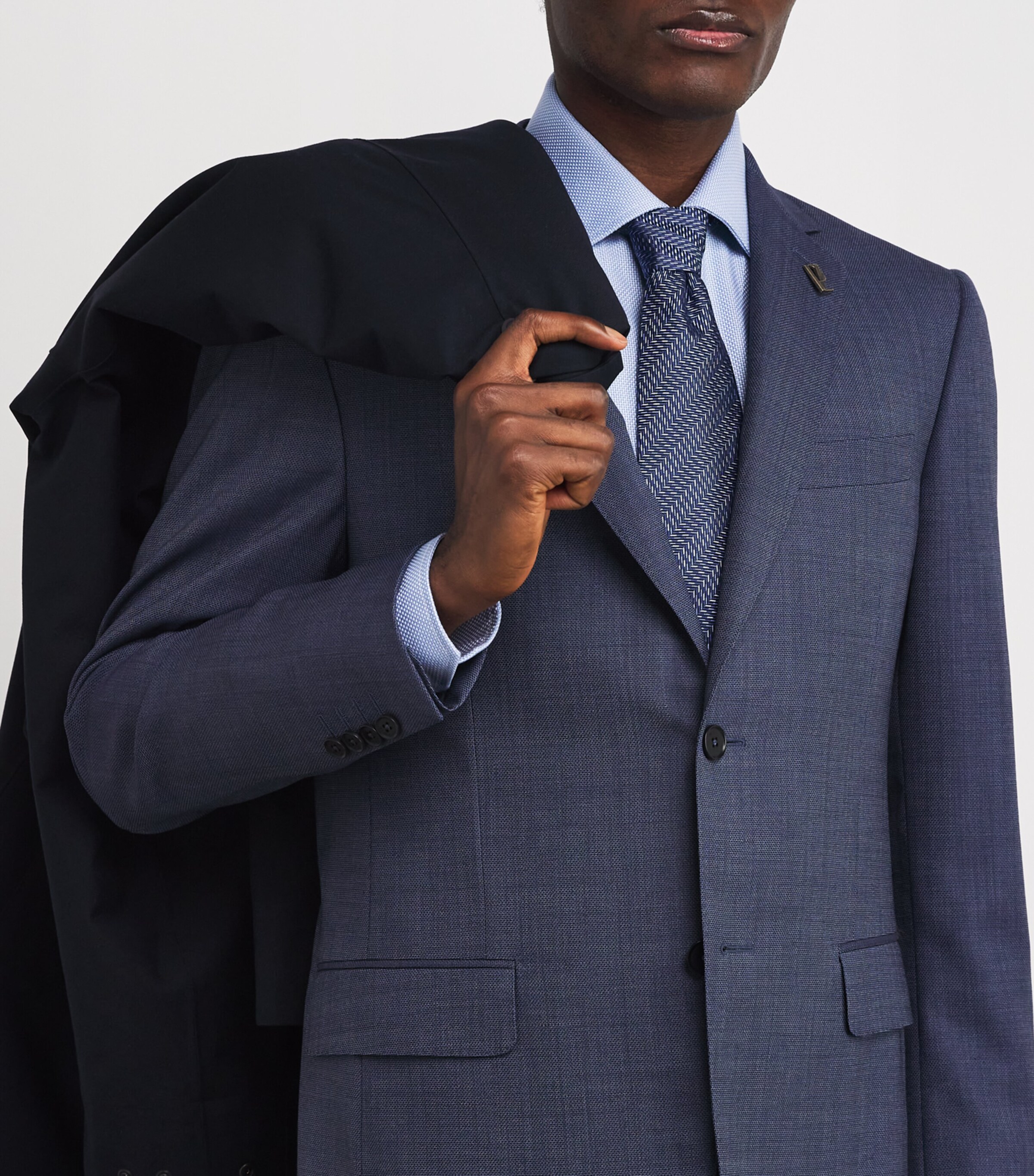 Pal Zileri Silk Geometric Tie Navy Image 2