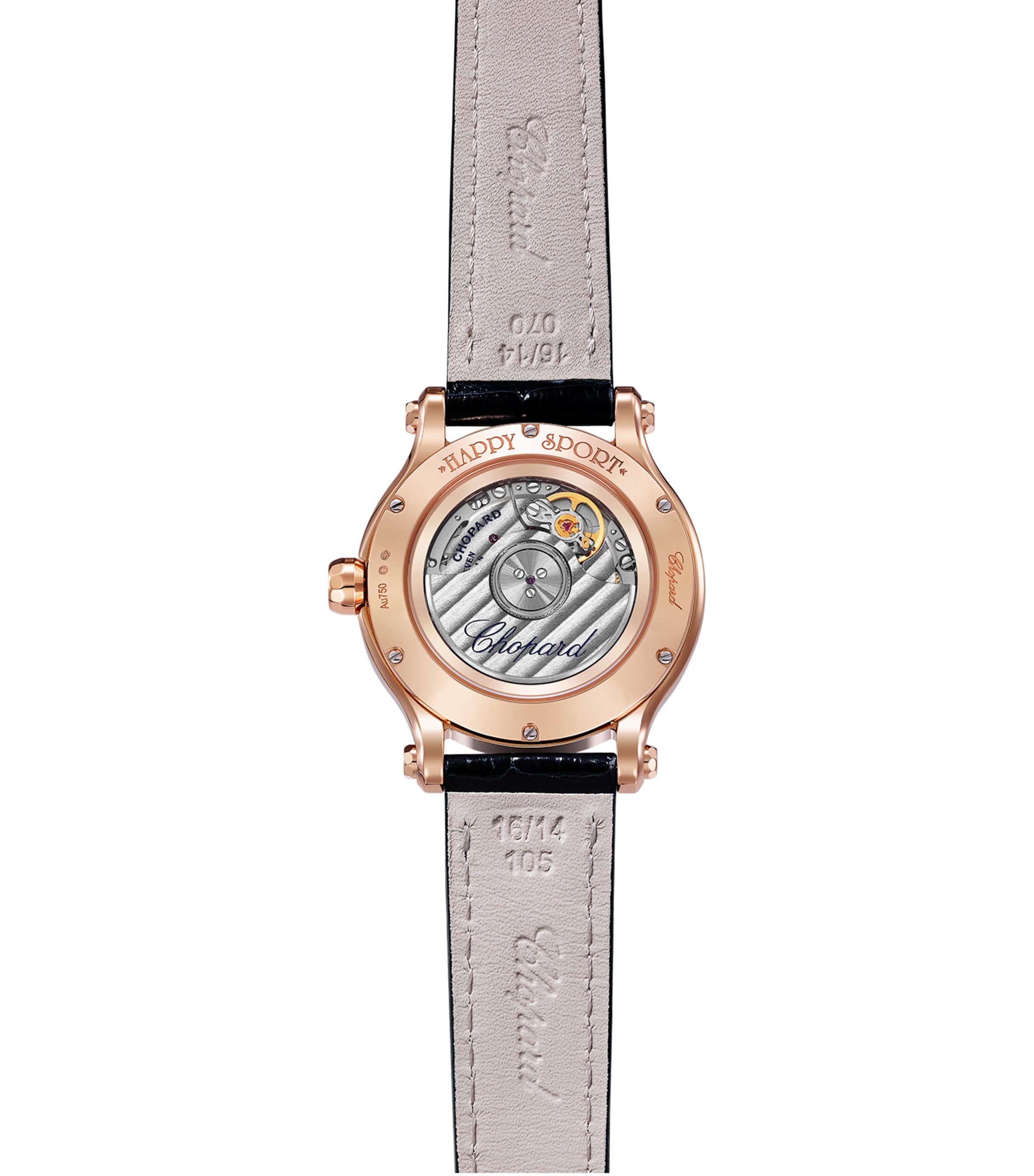 Rose Gold and Diamond Happy Sport Automatic Watch 33mm 18K ROSE GOLD Image 4